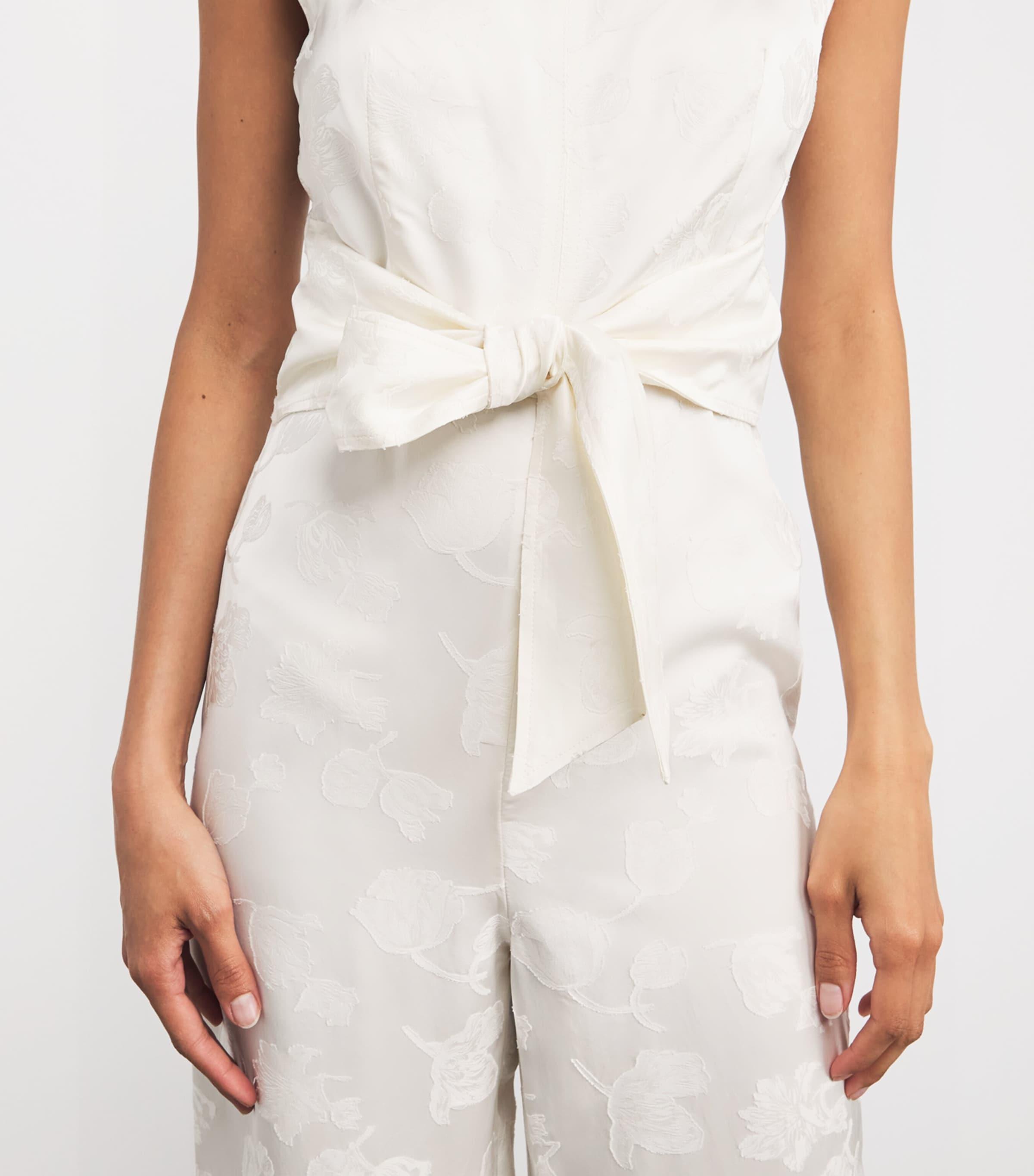Claudie Pierlot Jacquard Sleeveless Jumpsuit in White | Lyst UK