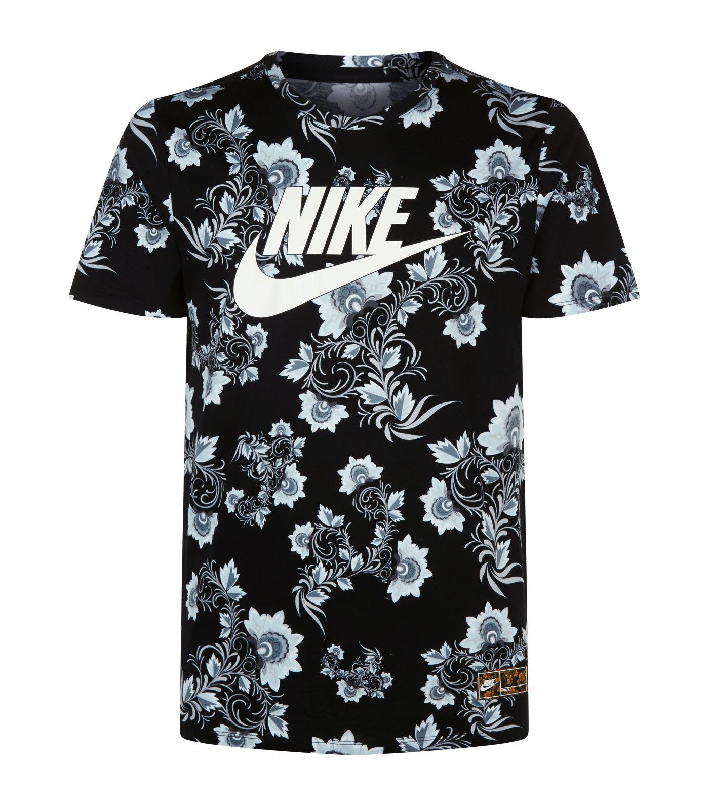 Eftermæle Katastrofe Sølv Nike Floral Print T-shirt, Black, M for Men | Lyst