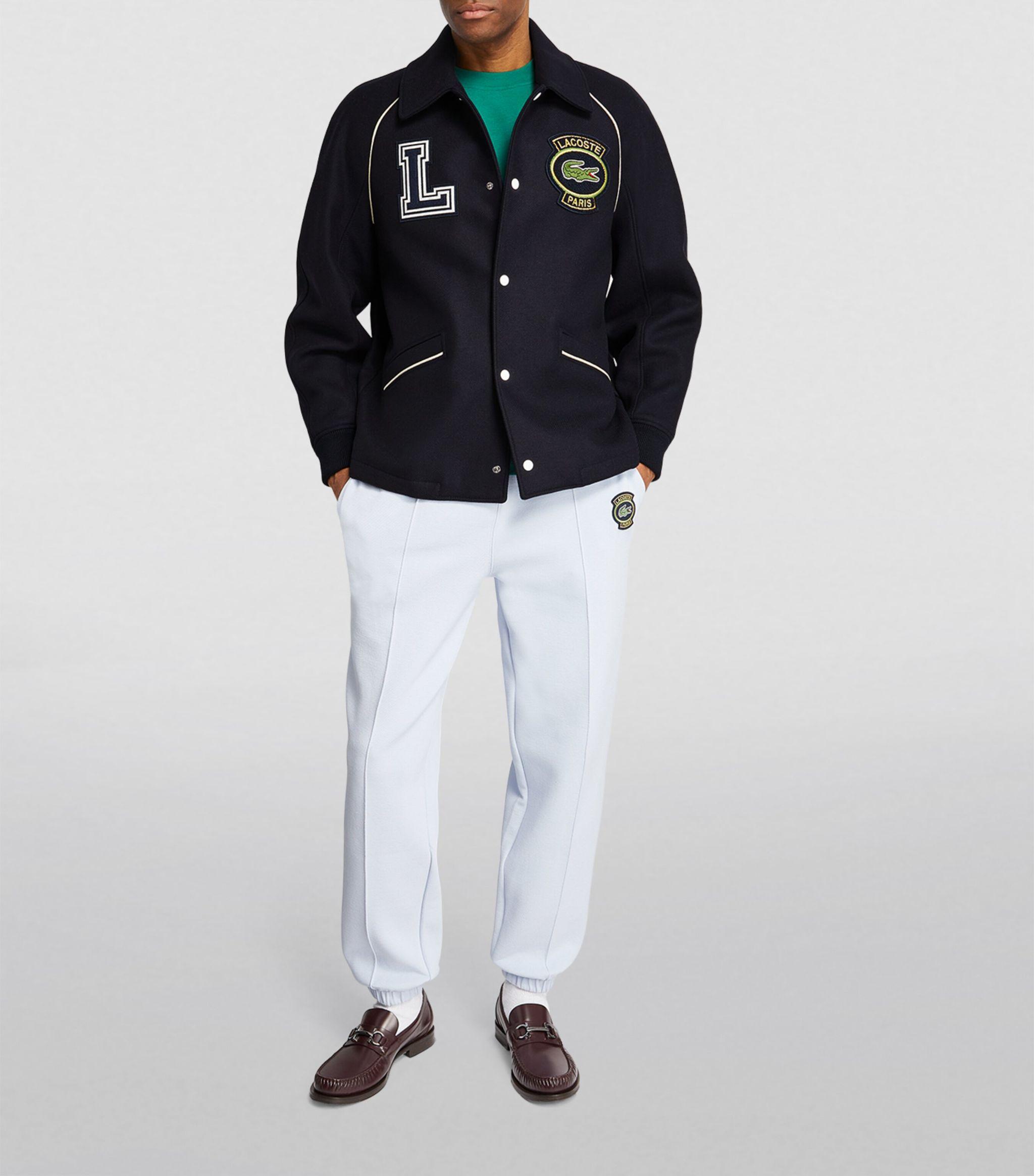 Lacoste French Heritage Varsity Jacket in Blue for Men | Lyst