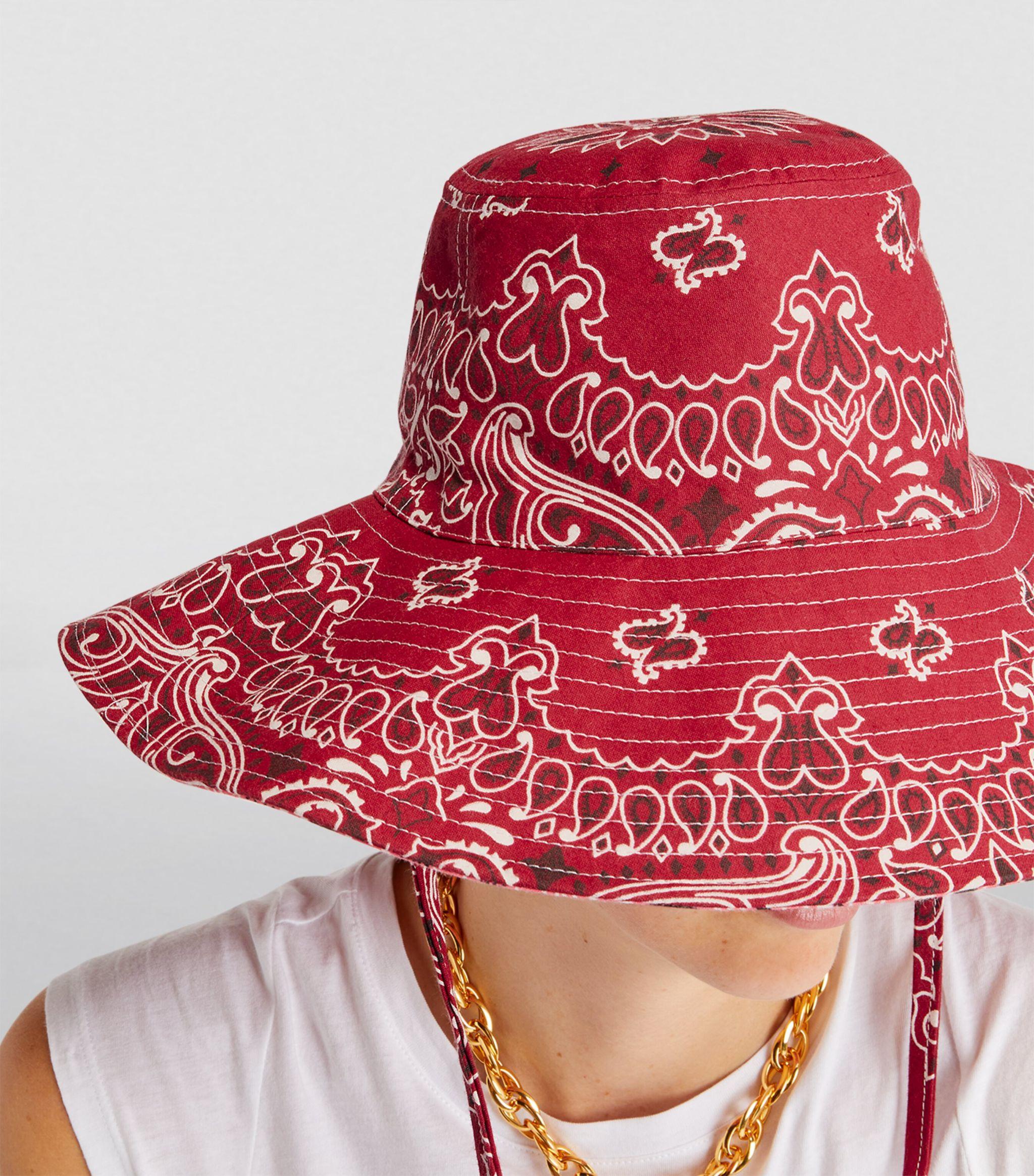 Call it By Your Name Bandana Print Sun Hat in Red | Lyst