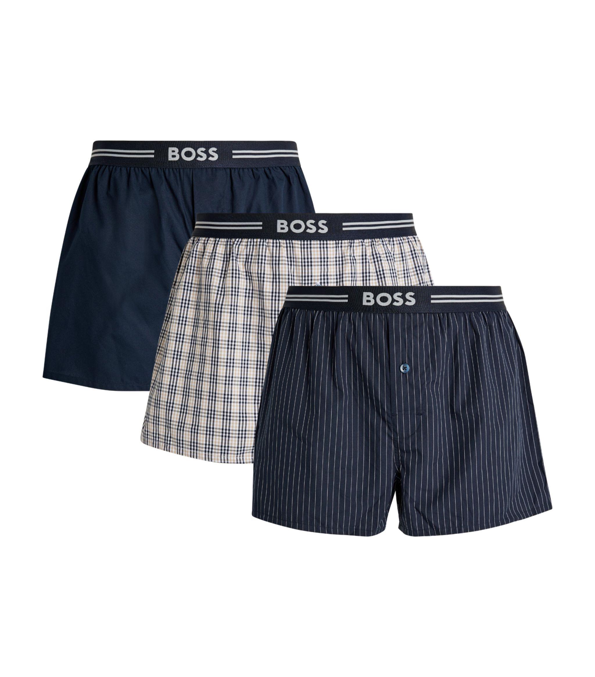 BOSS by HUGO BOSS Woven Logo Boxer Shorts (pack Of 3) in Blue for Men ...