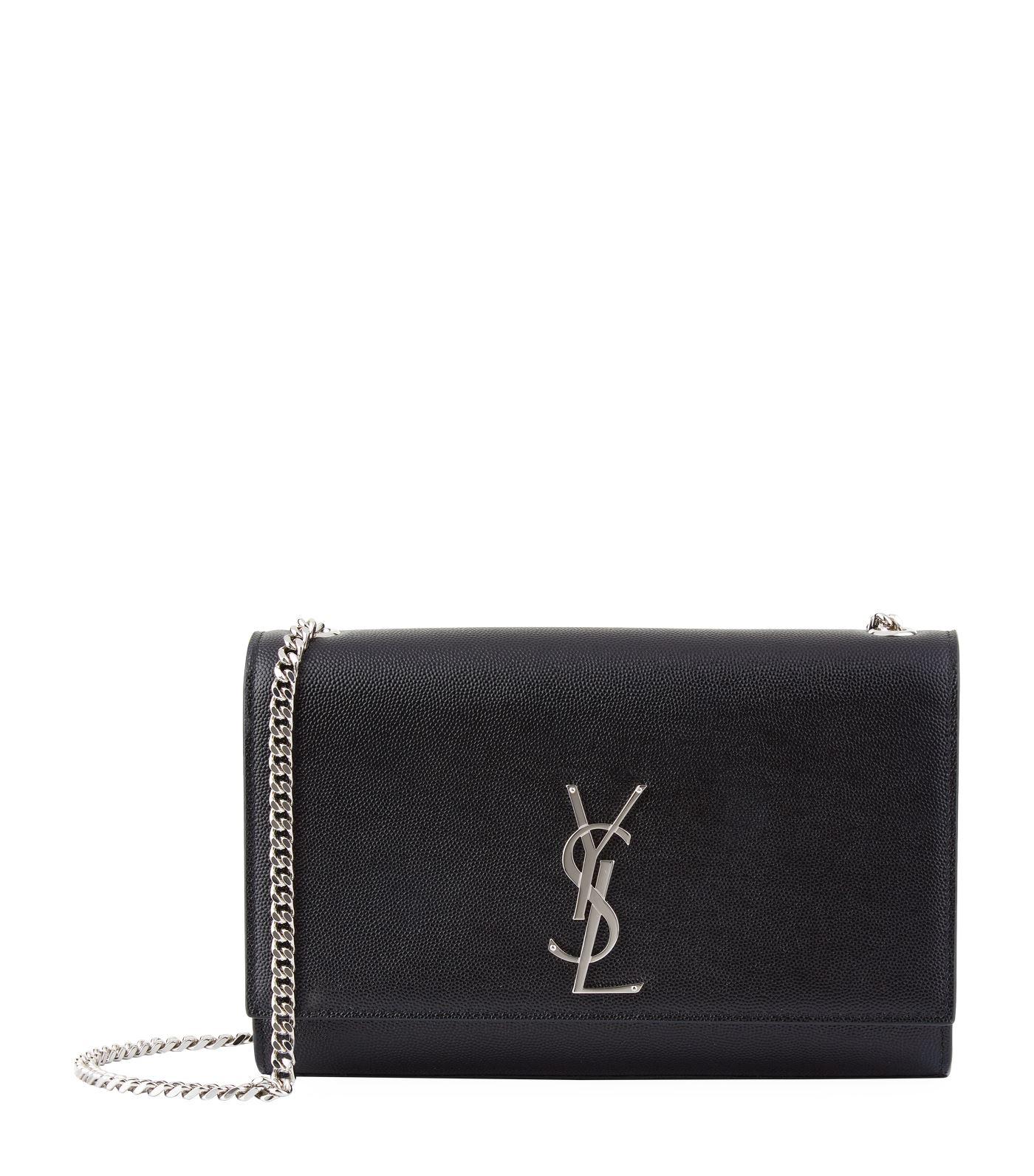 Saint Laurent Leather Medium Kate Monogram Shoulder Bag in Black - Save ...