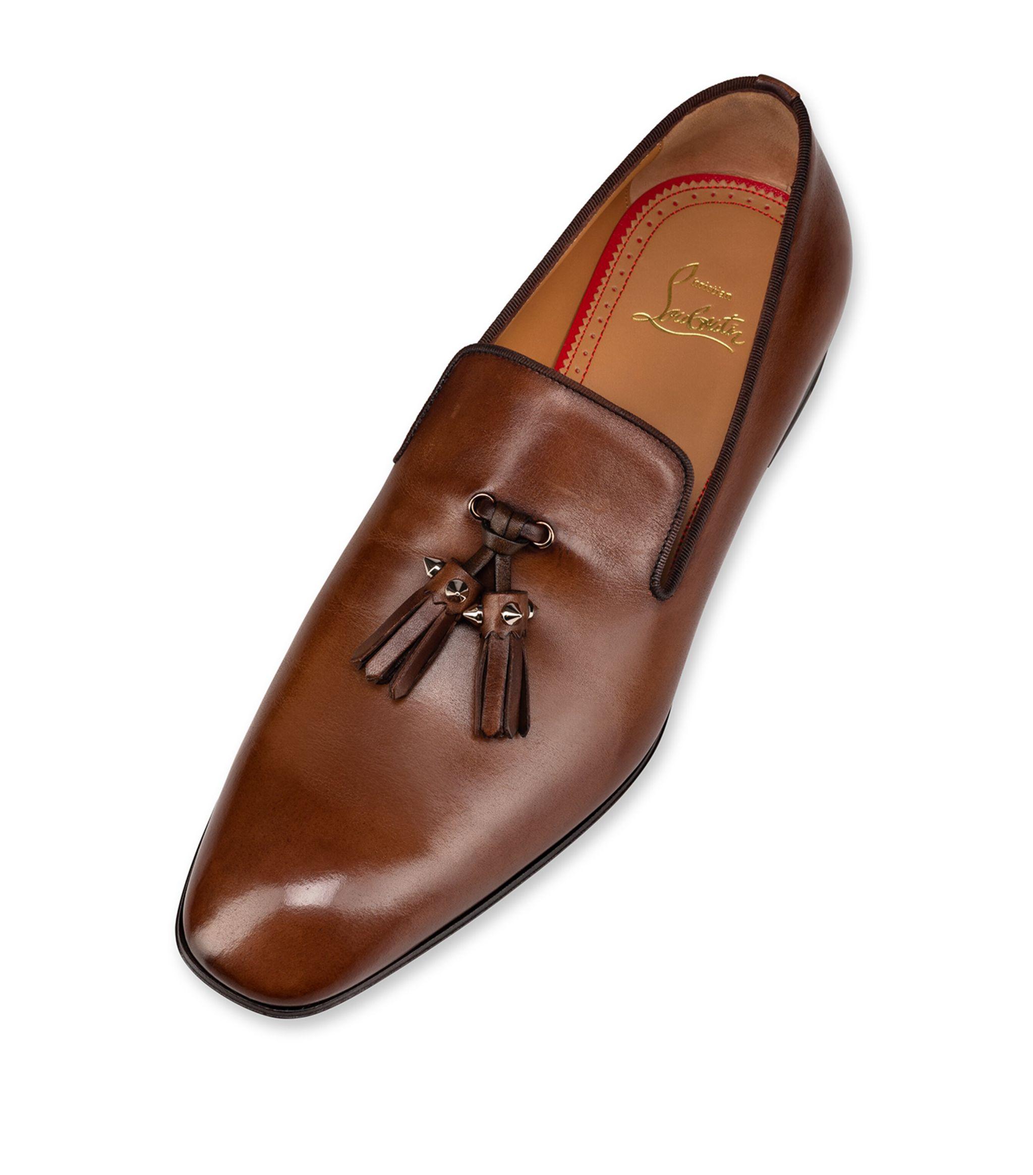 Christian Louboutin Dandelion Tassel Leather Loafers in Brown for