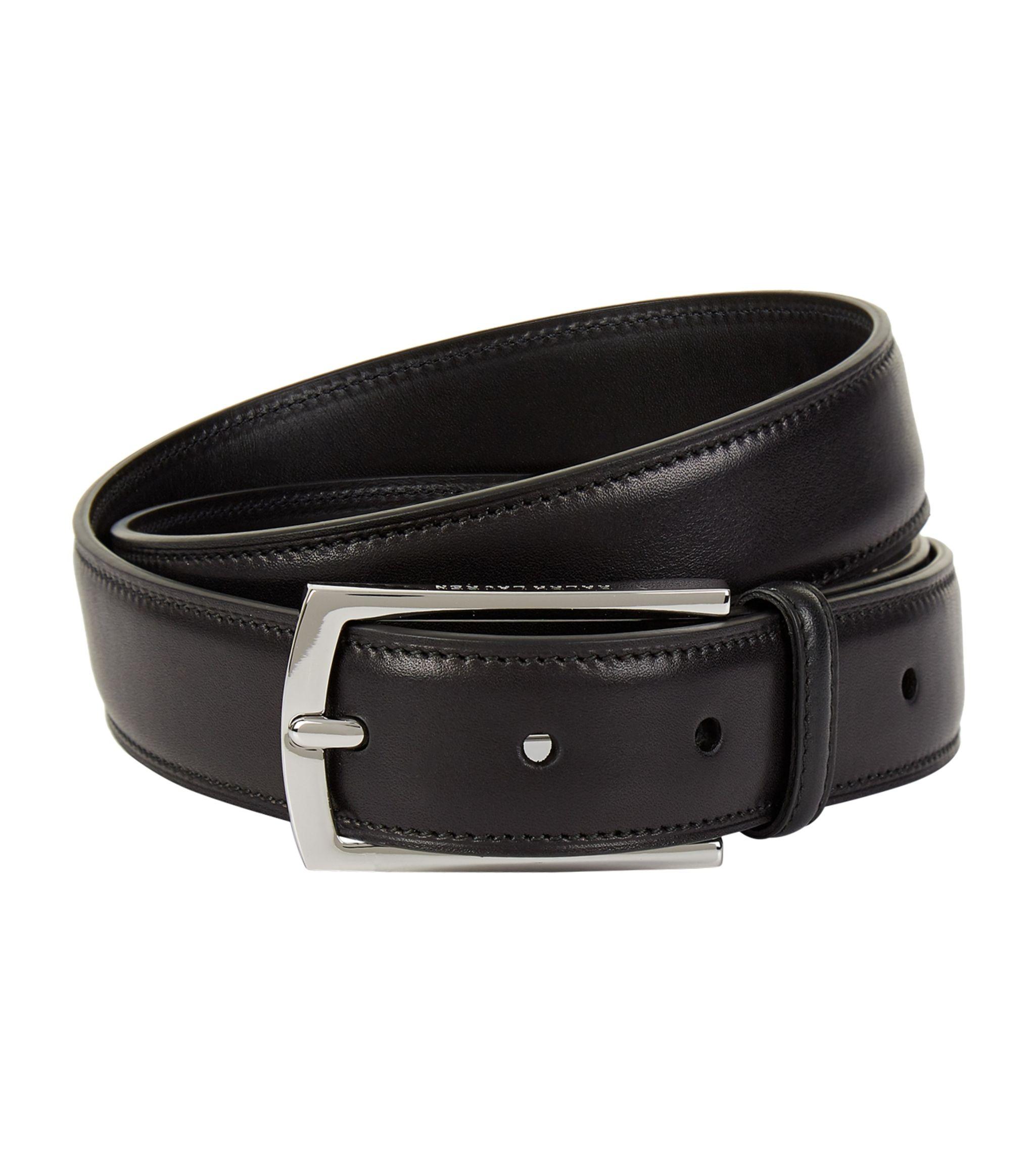 Ralph Lauren Leather Belt in Black for Men - Lyst
