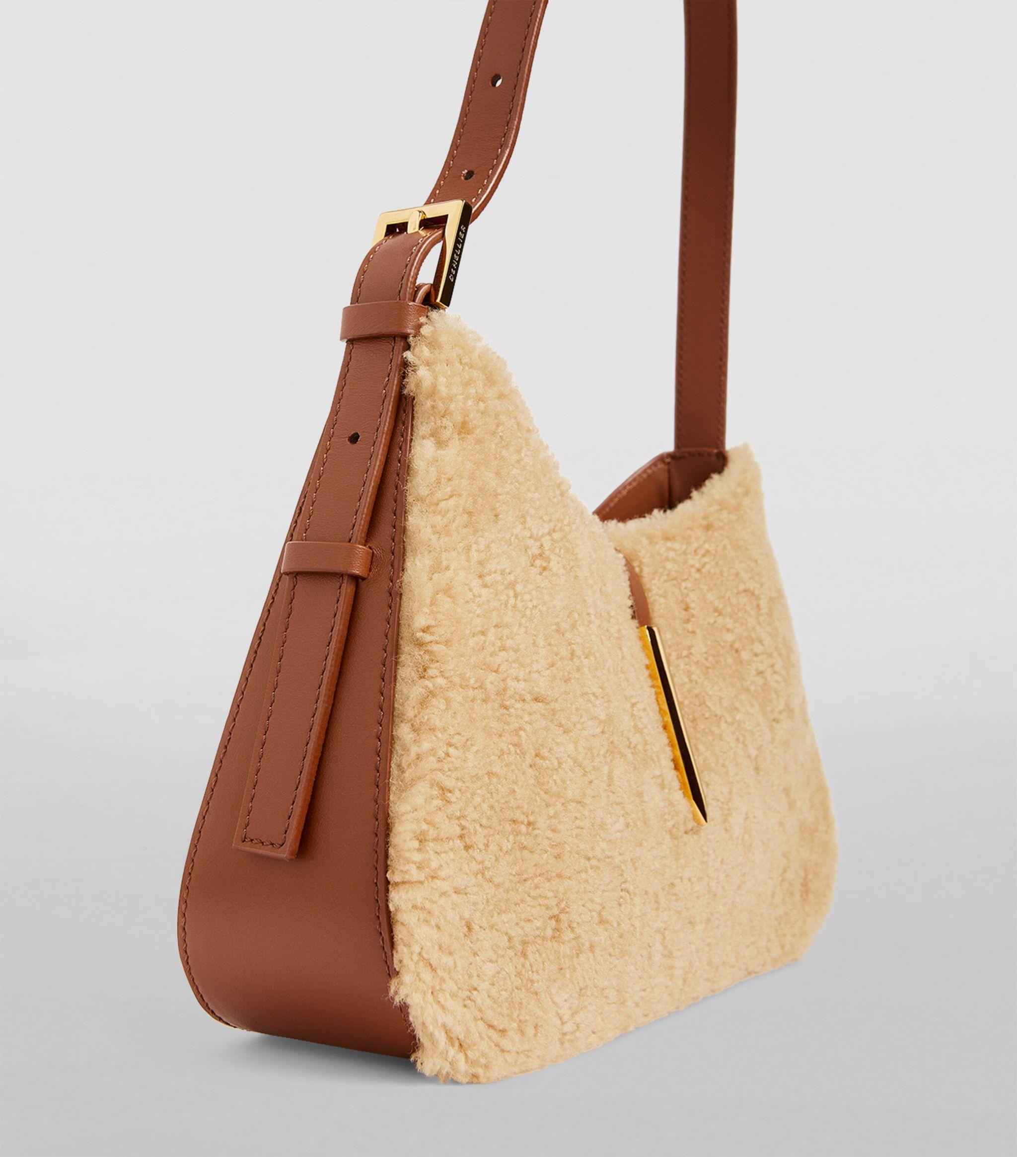 DeMellier Shearling Tokyo Shoulder Bag in Metallic Lyst