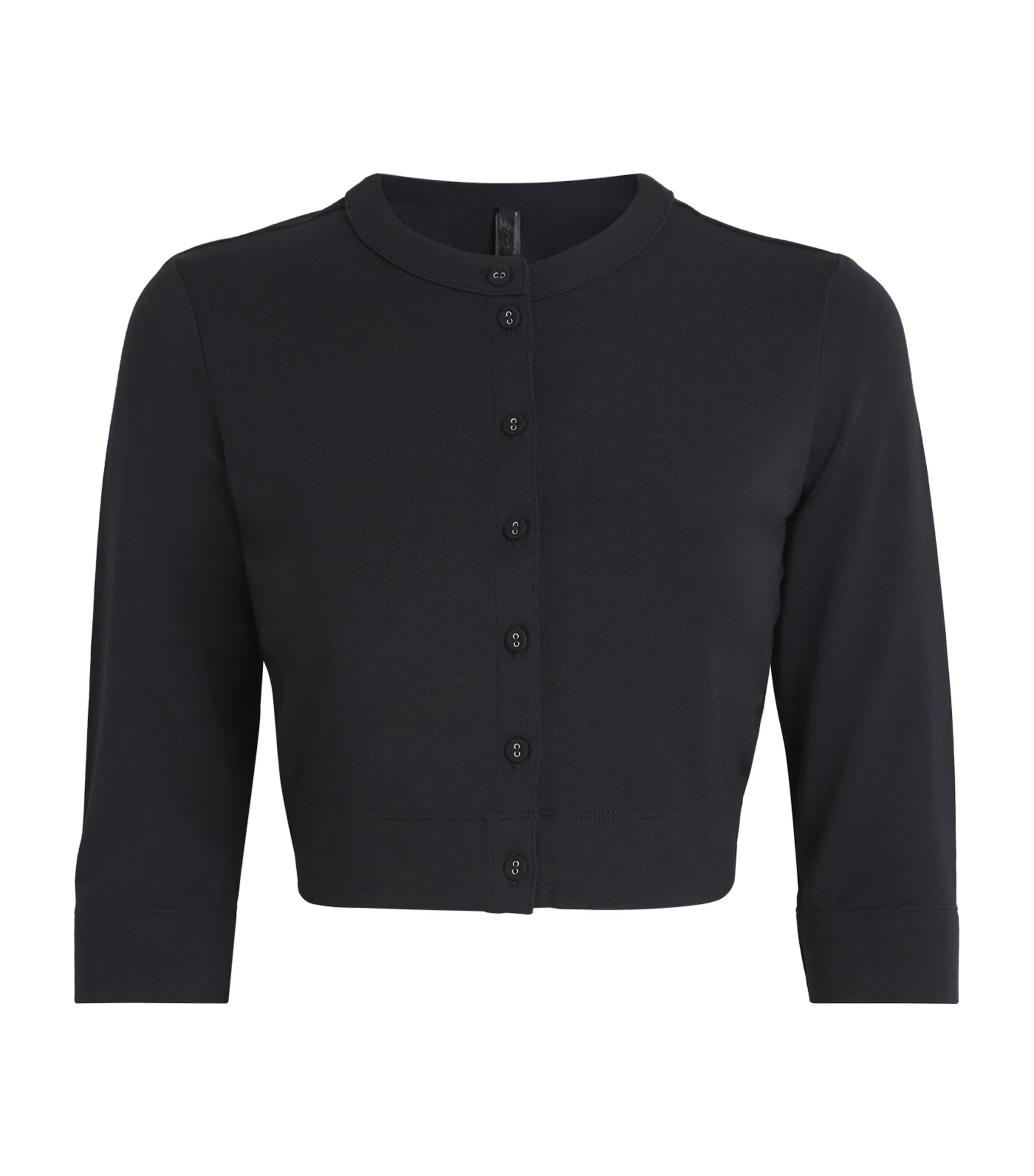 Skims Smooth Lounge Cropped Cardigan in Blue | Lyst