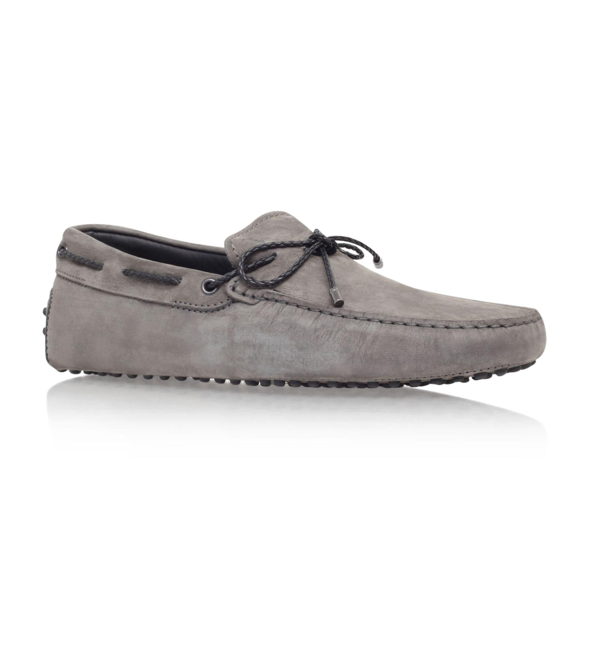 Tod's Rubber Laced Gommino Nubuck Driving Shoes in Grey (Grey) for Men ...