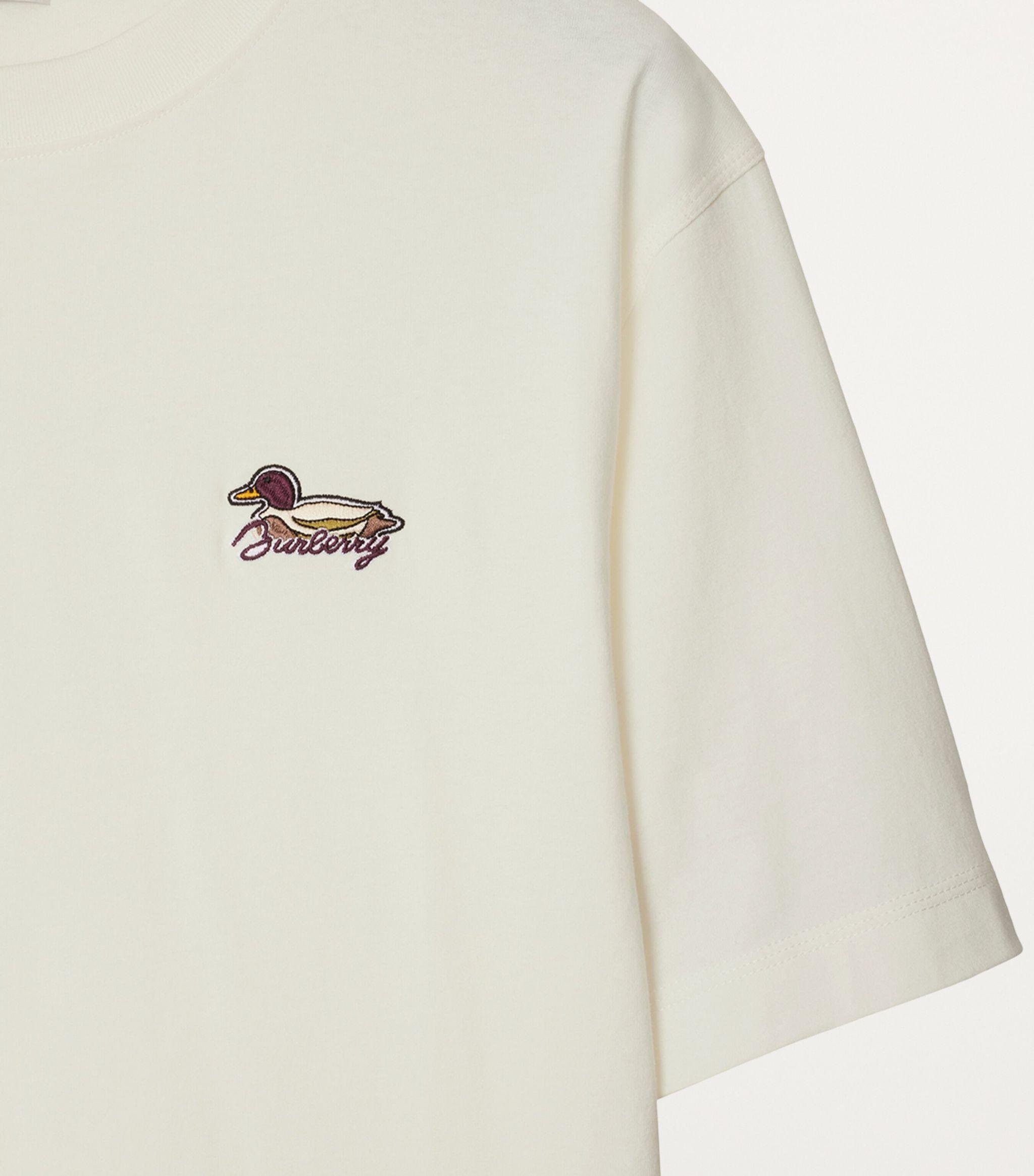 【BURBERRY】 DUCKロゴ刺繍 コットンTシャツ Burberry Embroidered-Duck T-Shirt in White for Men | Lyst