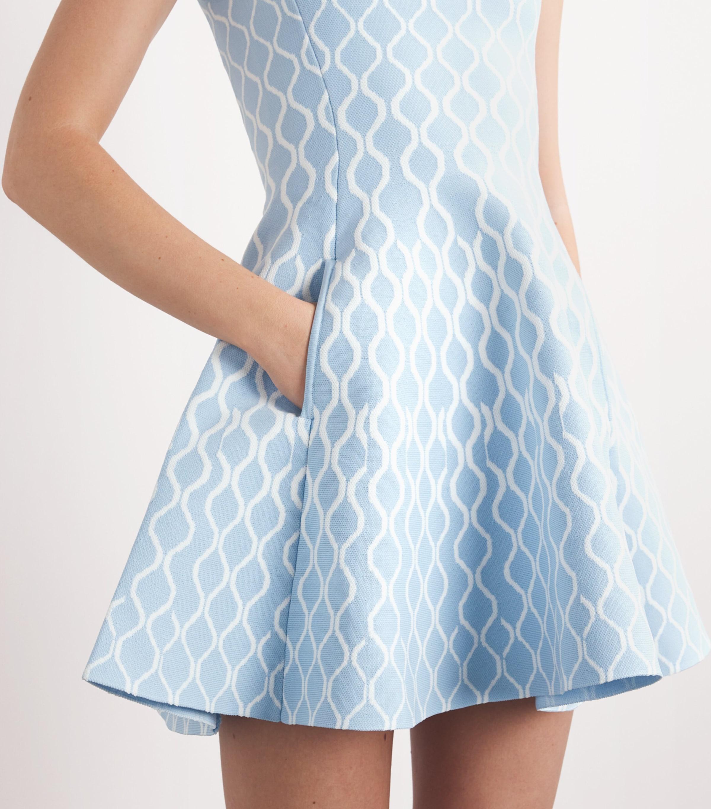 Maje Jacquard Mini Dress in Blue | Lyst