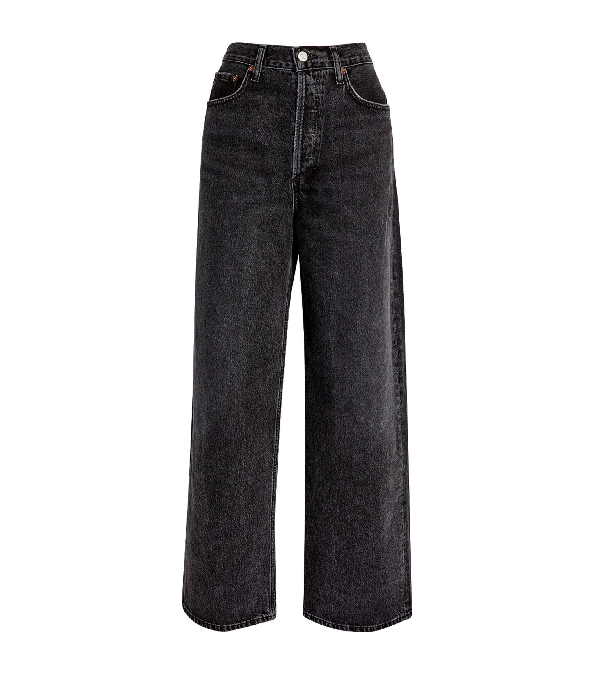 Agolde Low-rise Baggy Jeans in Black | Lyst