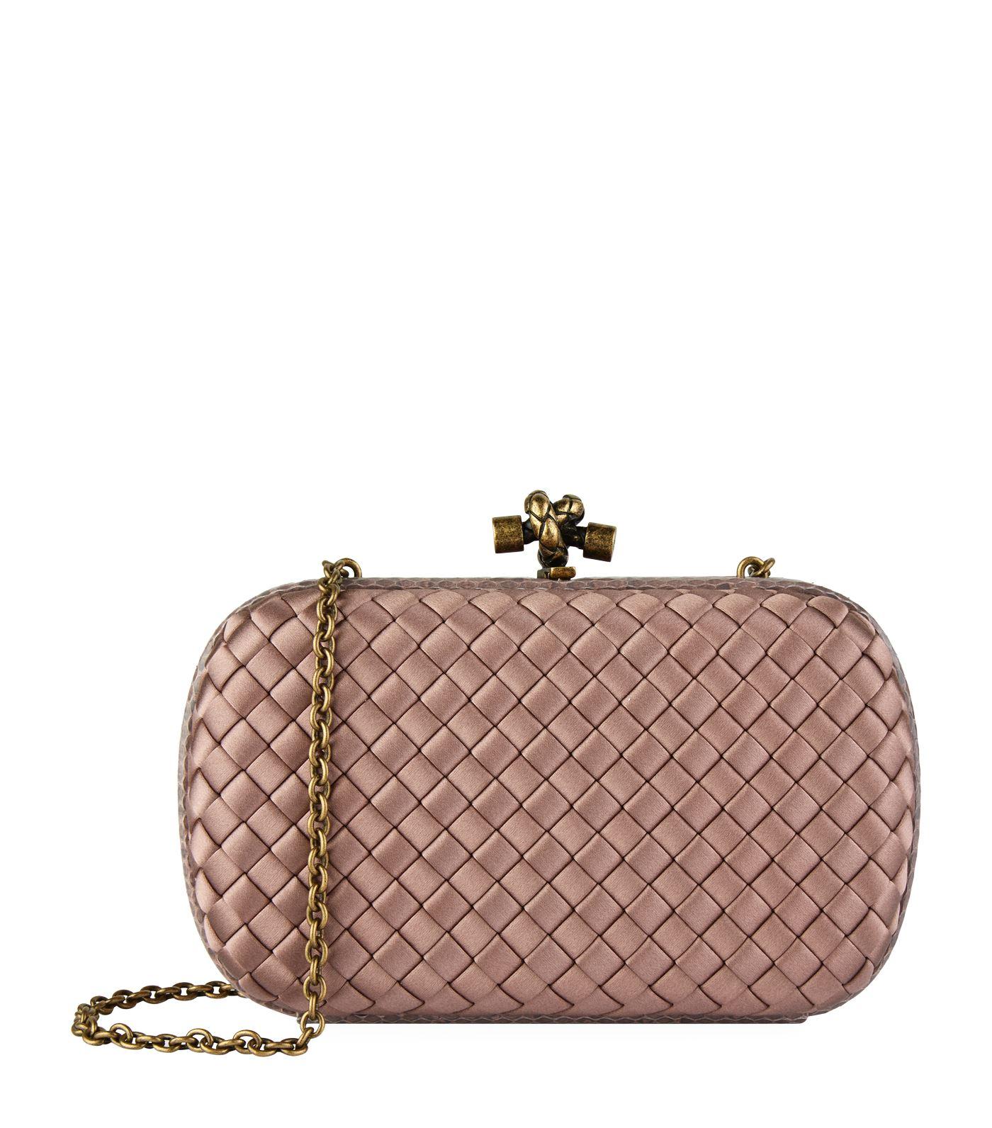 Bottega Veneta Silk Chain Knot Clutch Bag in Pink | Lyst
