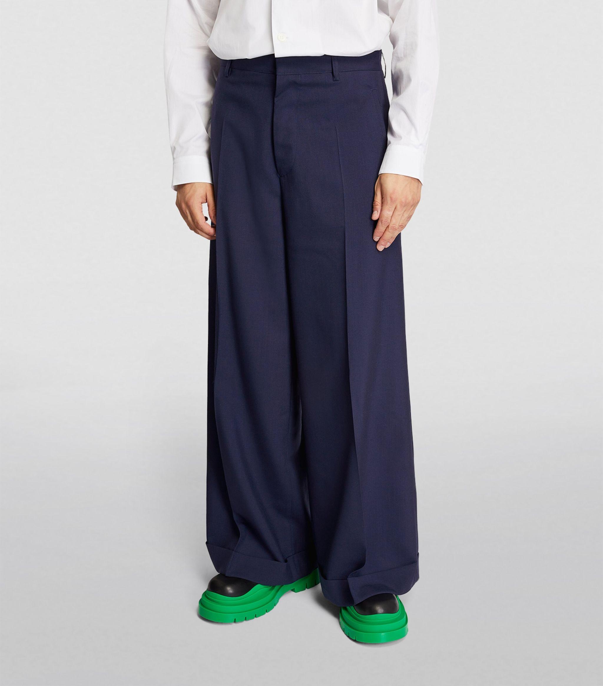 Camel Logo-waistband wool wide-leg trousers, Marni