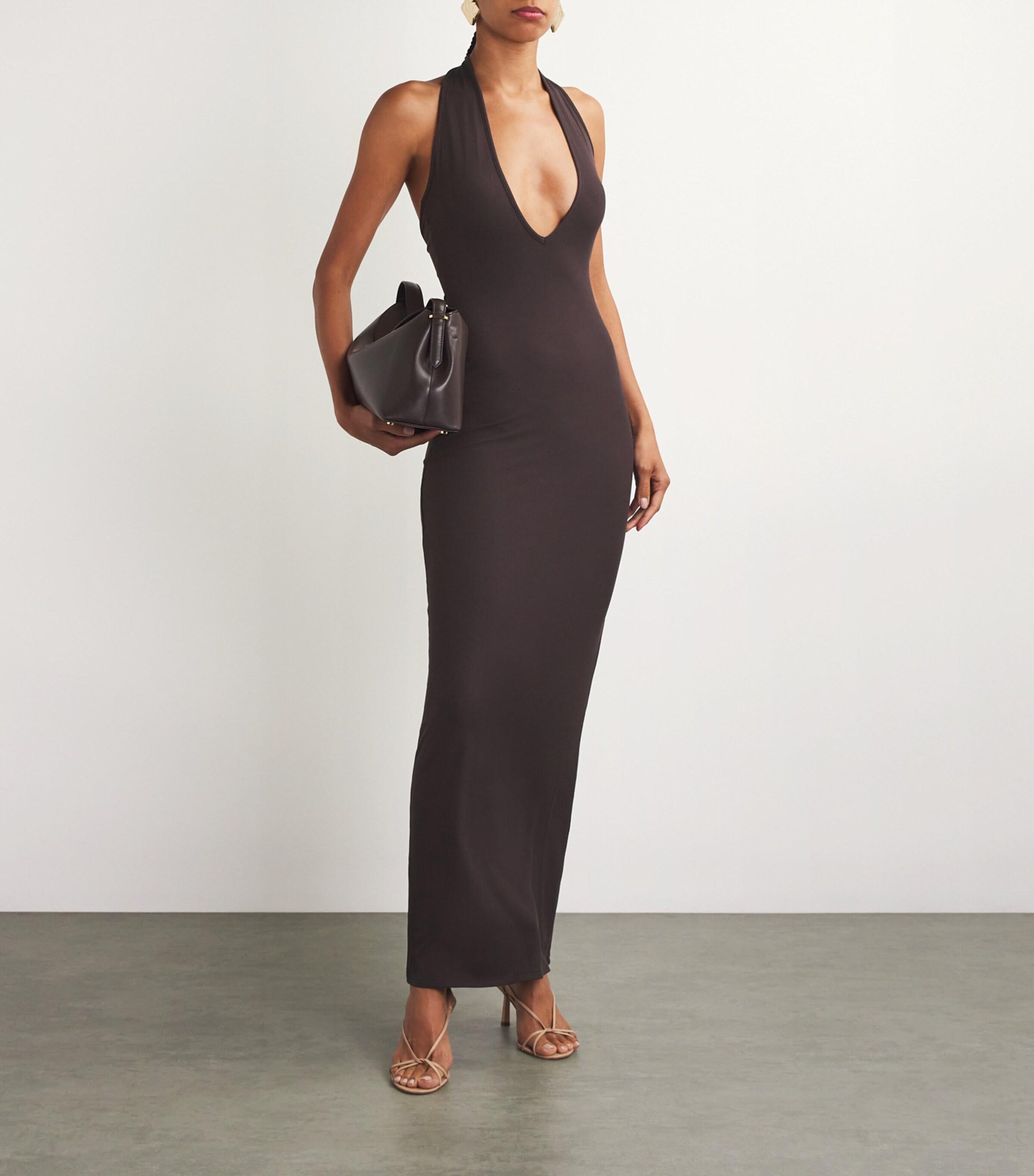 Skims Soft Lounge Plunge Halterneck Maxi Dress in Purple | Lyst Skims Soft Lounge Plunge Halterneck Maxi Dress in Purple | Lyst