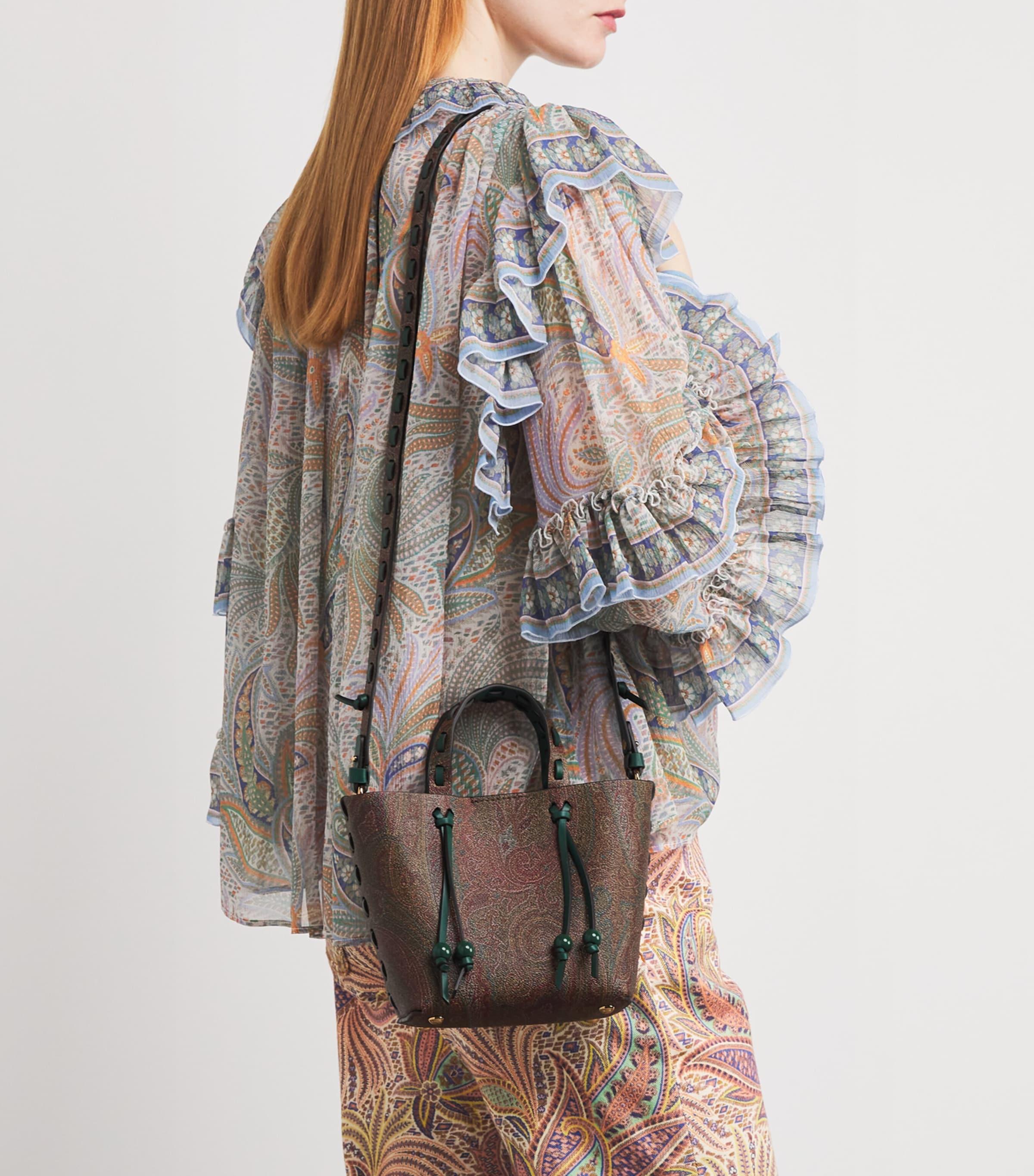 Etro Jacquard Arnica 1984 Tote Bag in Black | Lyst