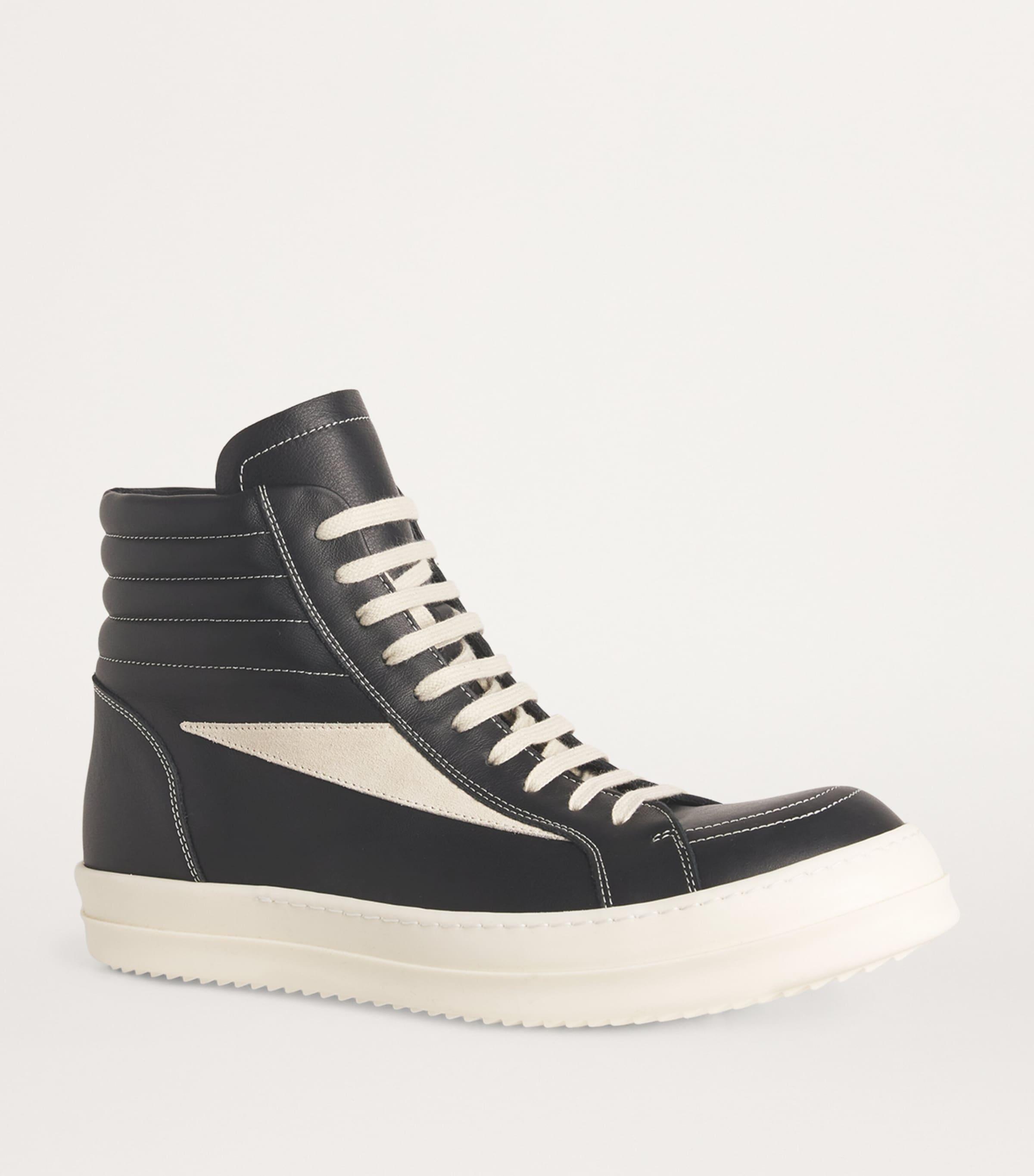 【RICK OWENS】ダークシャドウ PORTERVILLE HIGH VINTAGE SNEAKS Black Porterville High Vintage Sneaks Sneakers by Rick Owens