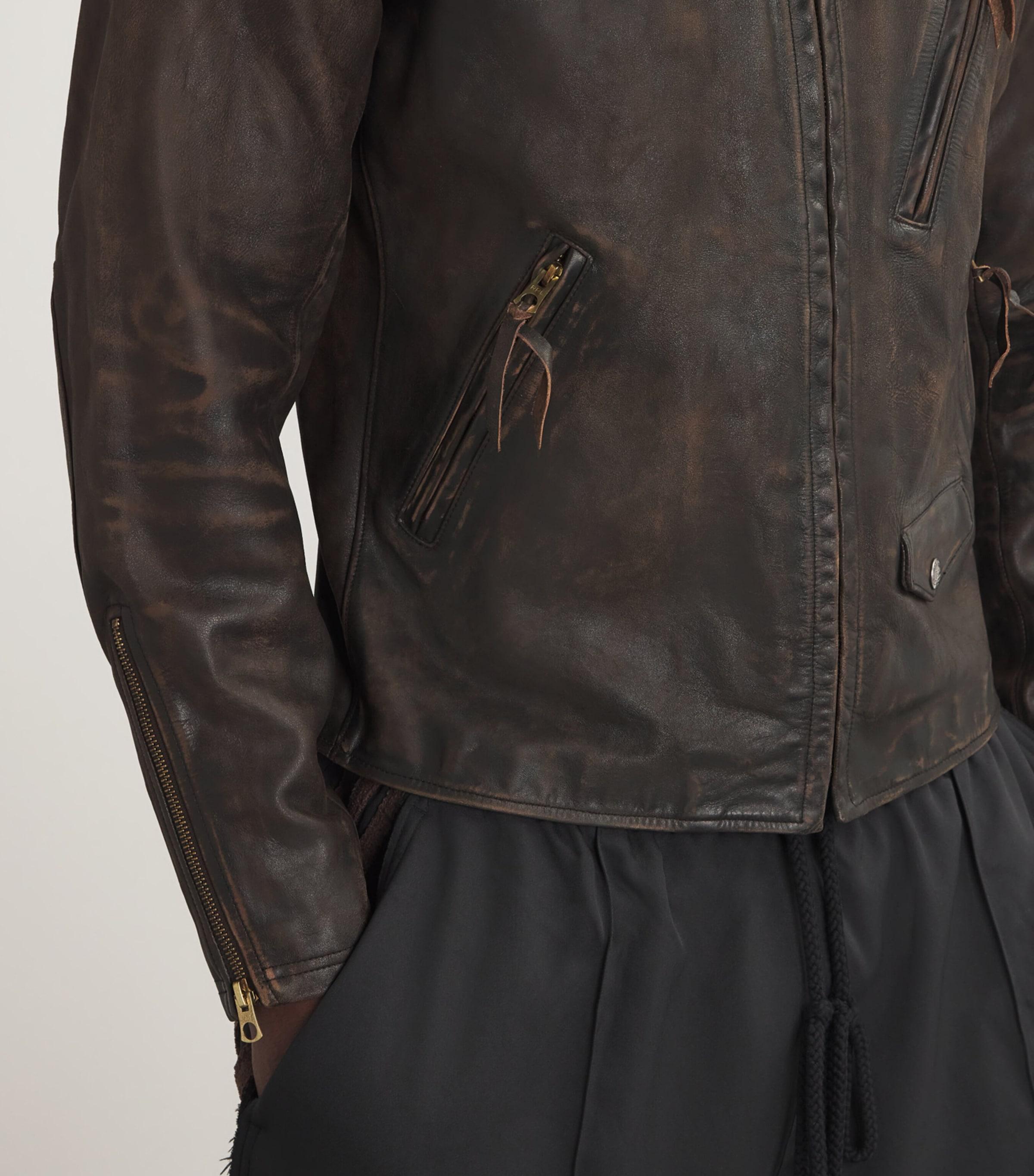 Polo Ralph Lauren Moto Slim-Fit Leather Jacket in Black for Men | Lyst