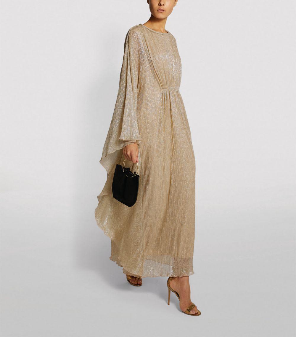 jonathan simkhai plisse lame maxi dress