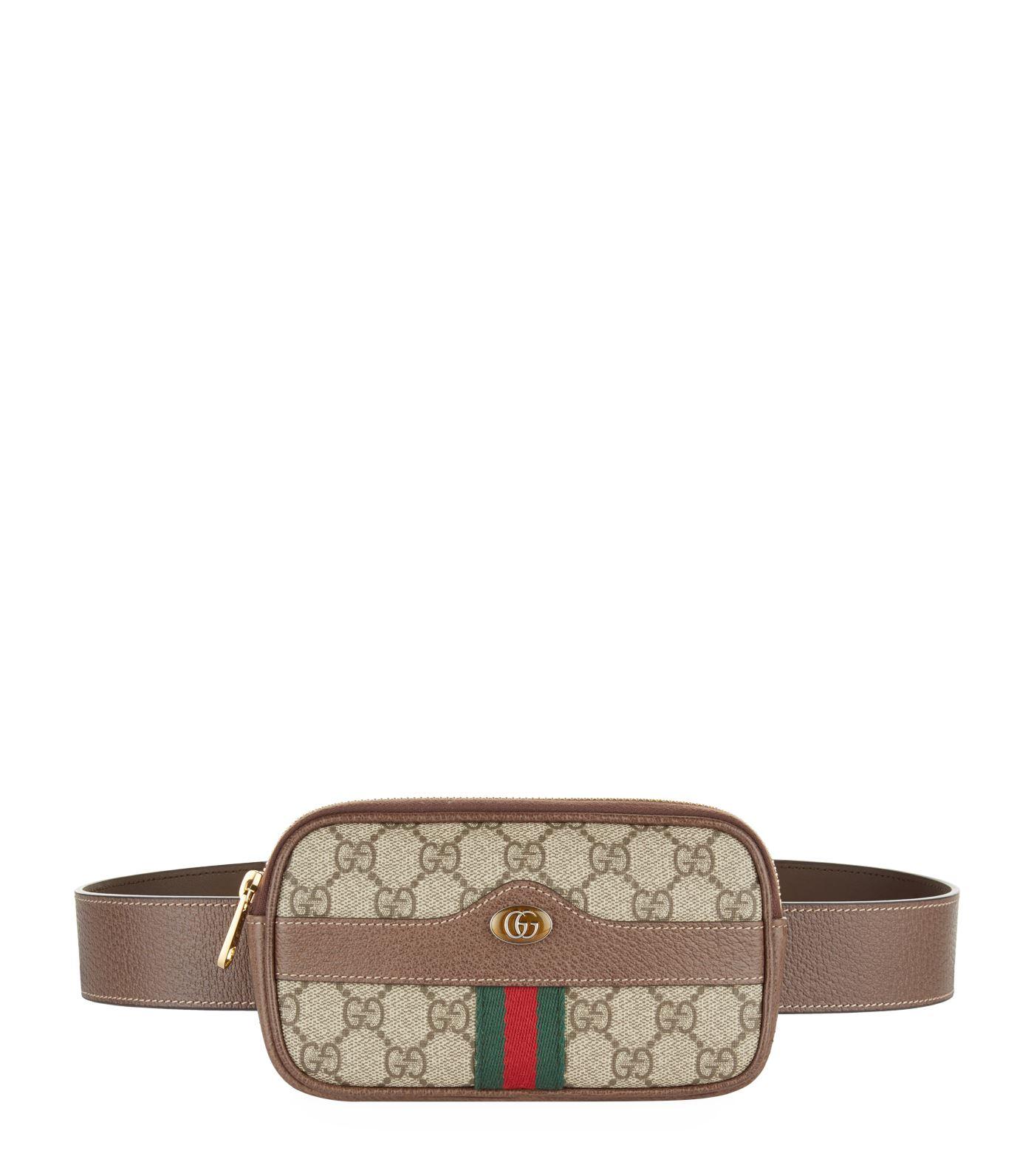 Gucci Ophidia Suede Belt Bag in Brown - Lyst