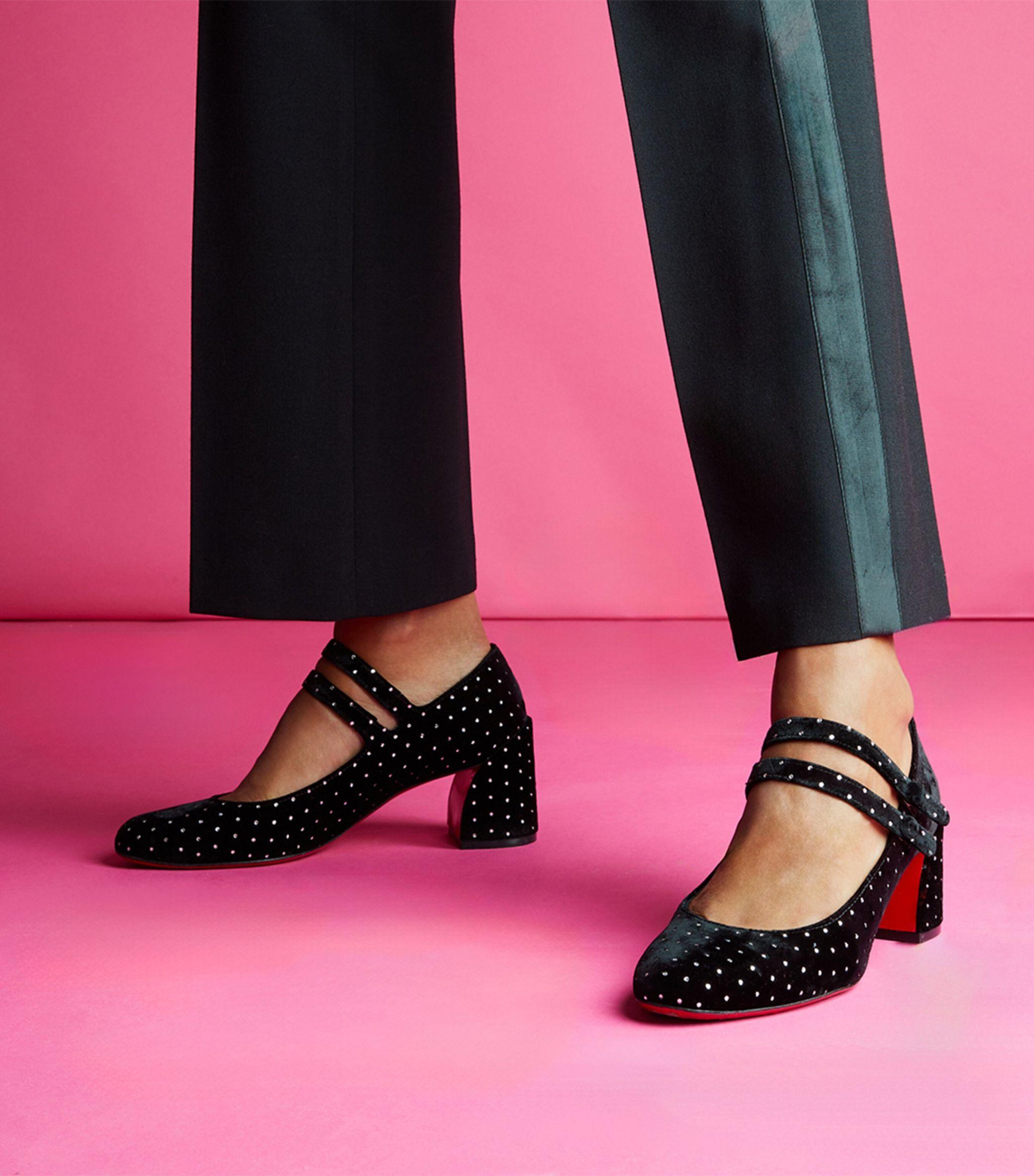 Christian Louboutin Miss Jane Embellished Velvet Mary Janes Christian Louboutin Miss Jane Embellished Velvet Mary Janes