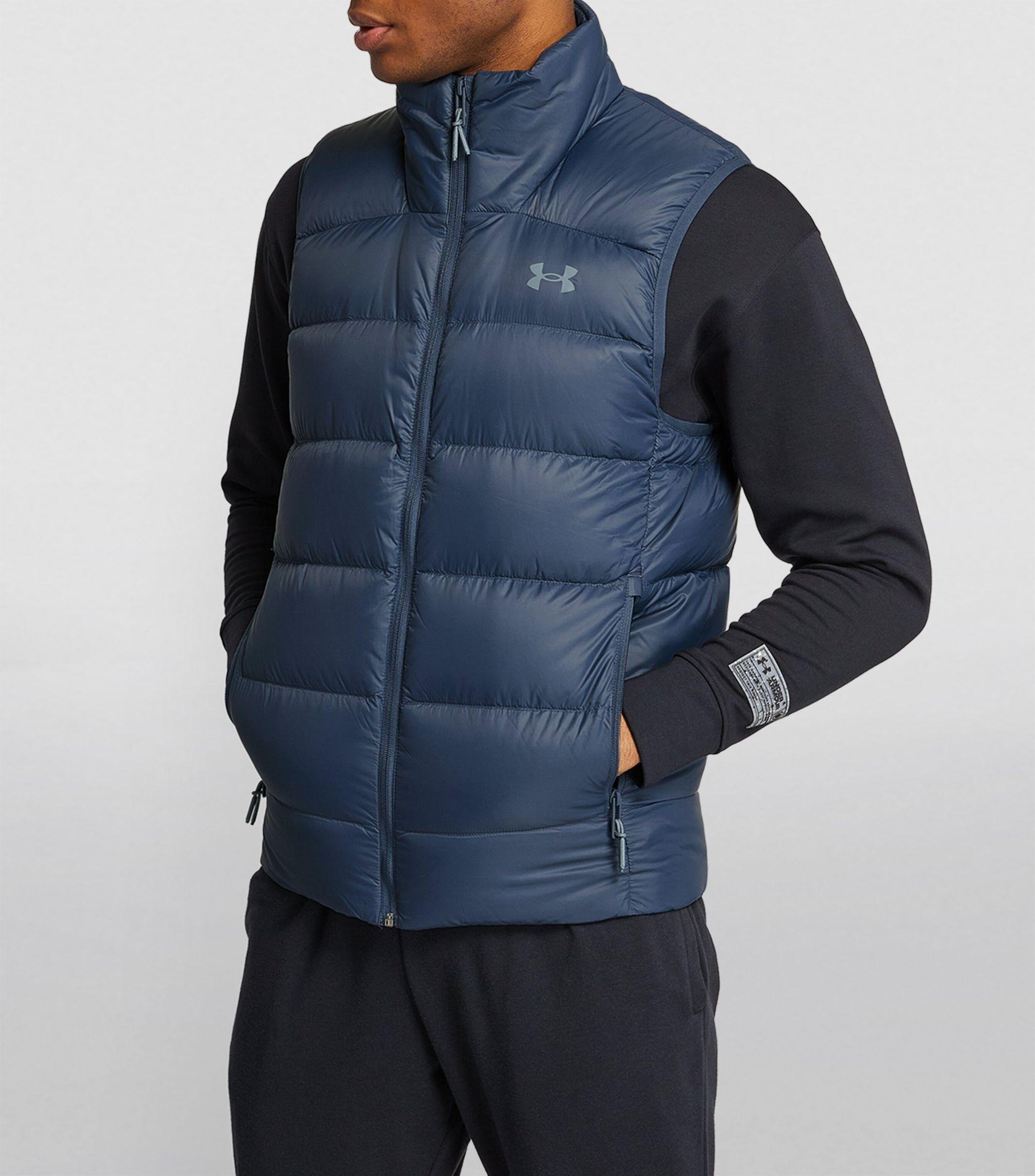 Under Armour Down-filled Logo Gilet in Blue for Men | Lyst