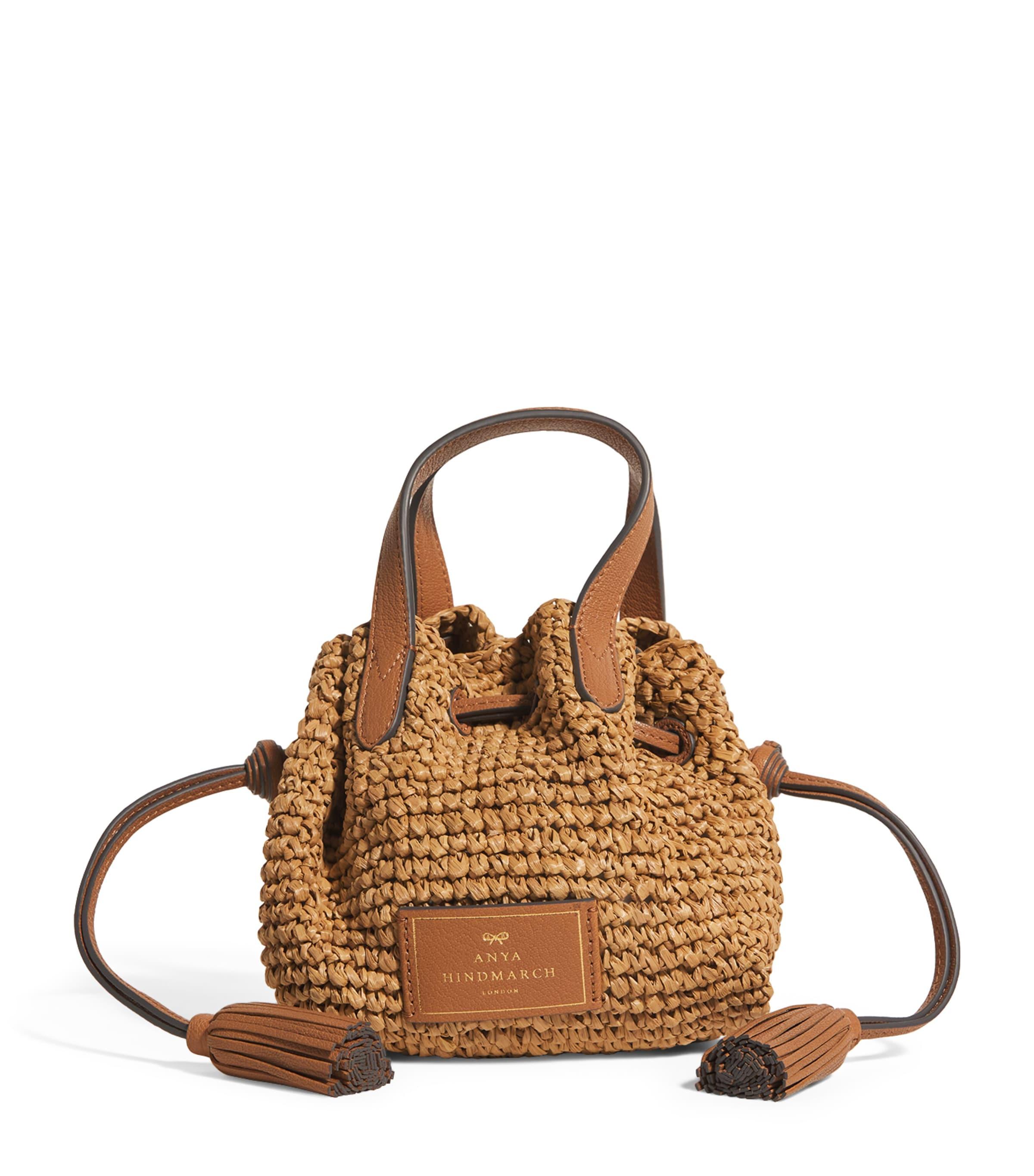 Anya Hindmarch Raffia Drawstring Cross-Body Bag in Brown Lyst UK