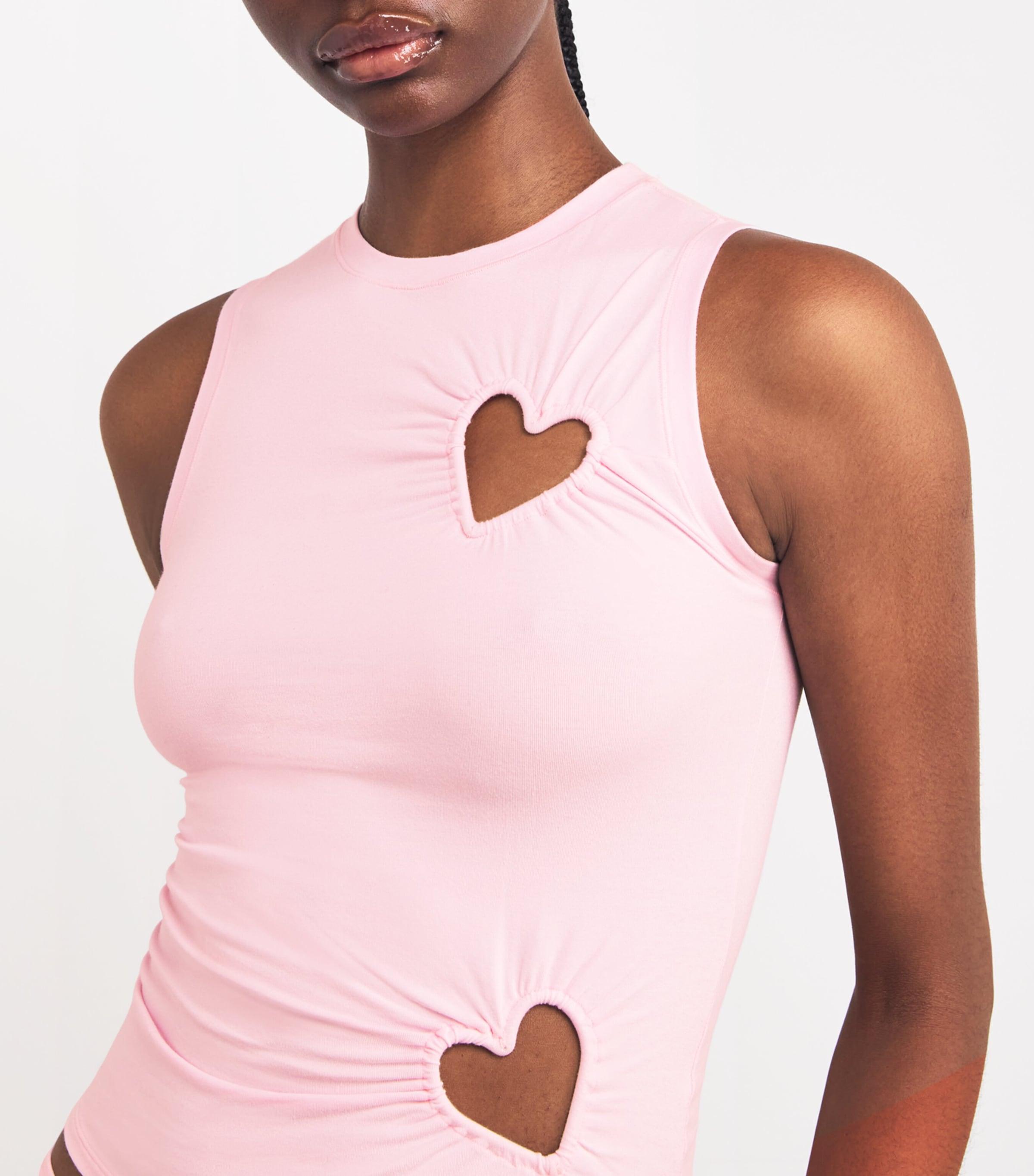 Skims Stretch-Cotton Jersey Heart Tank Top in Pink | Lyst