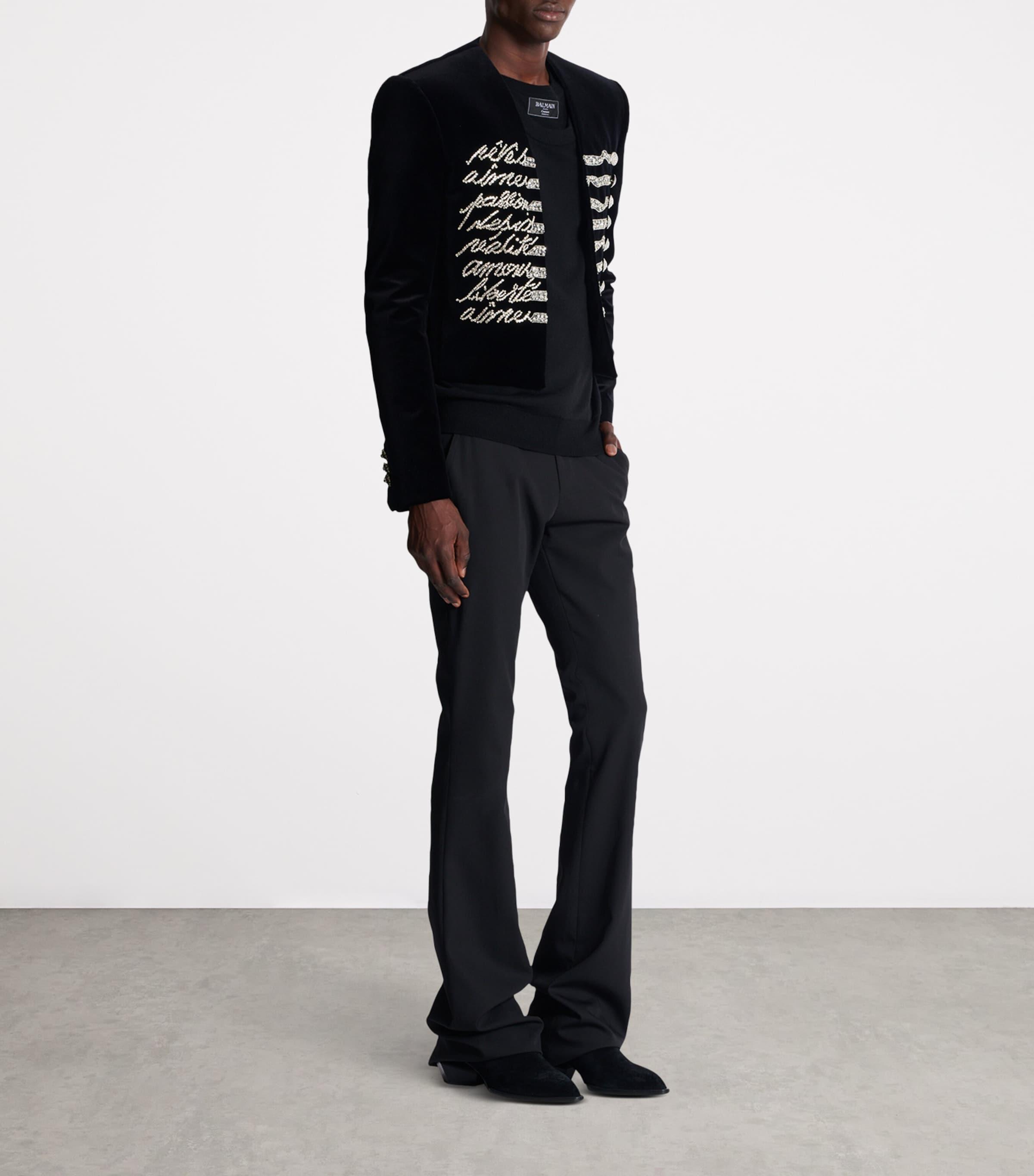 Balmain Cropped Velvet Jacket With 