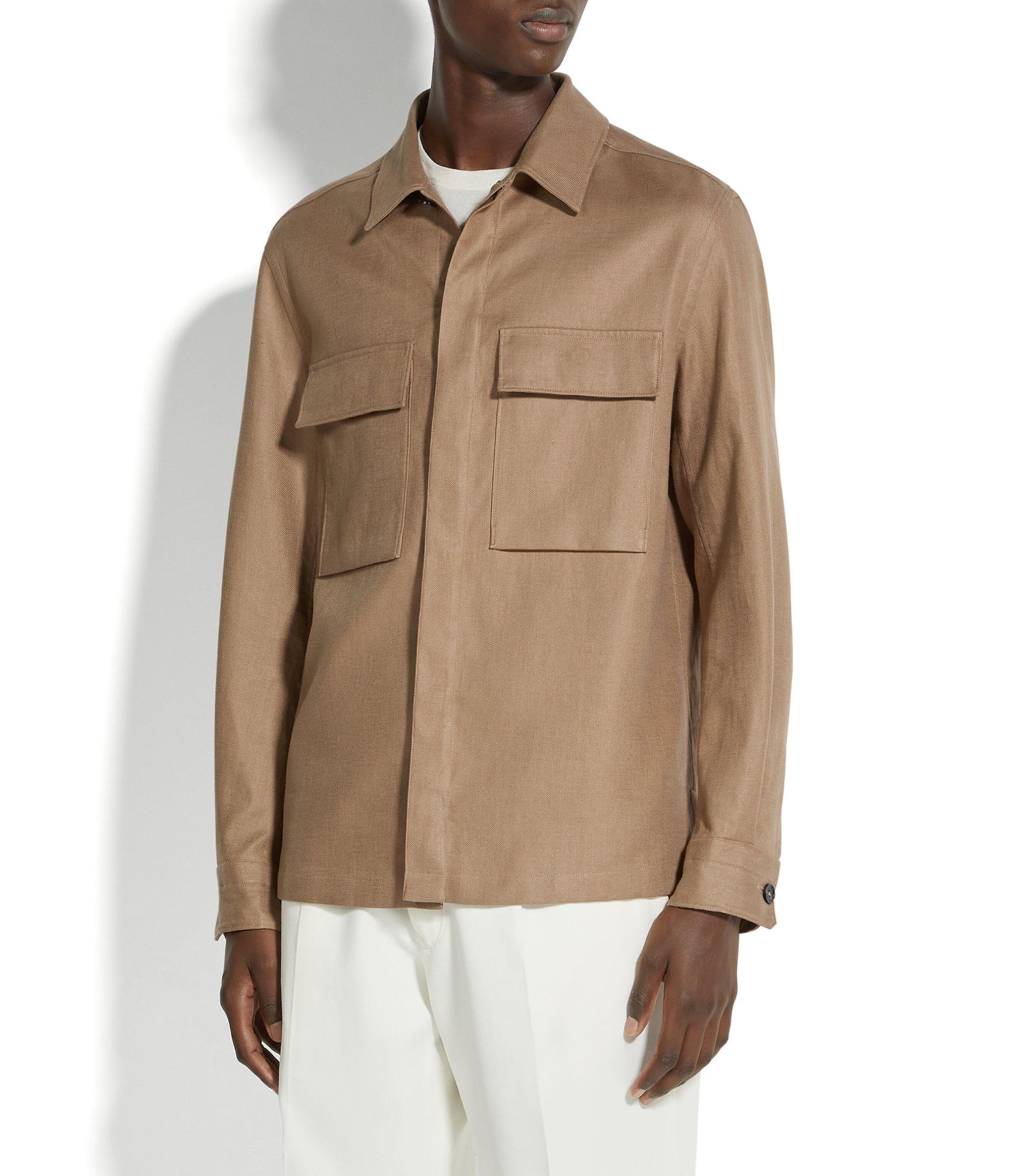 Oasi Long Sleeves Linen Overshirt