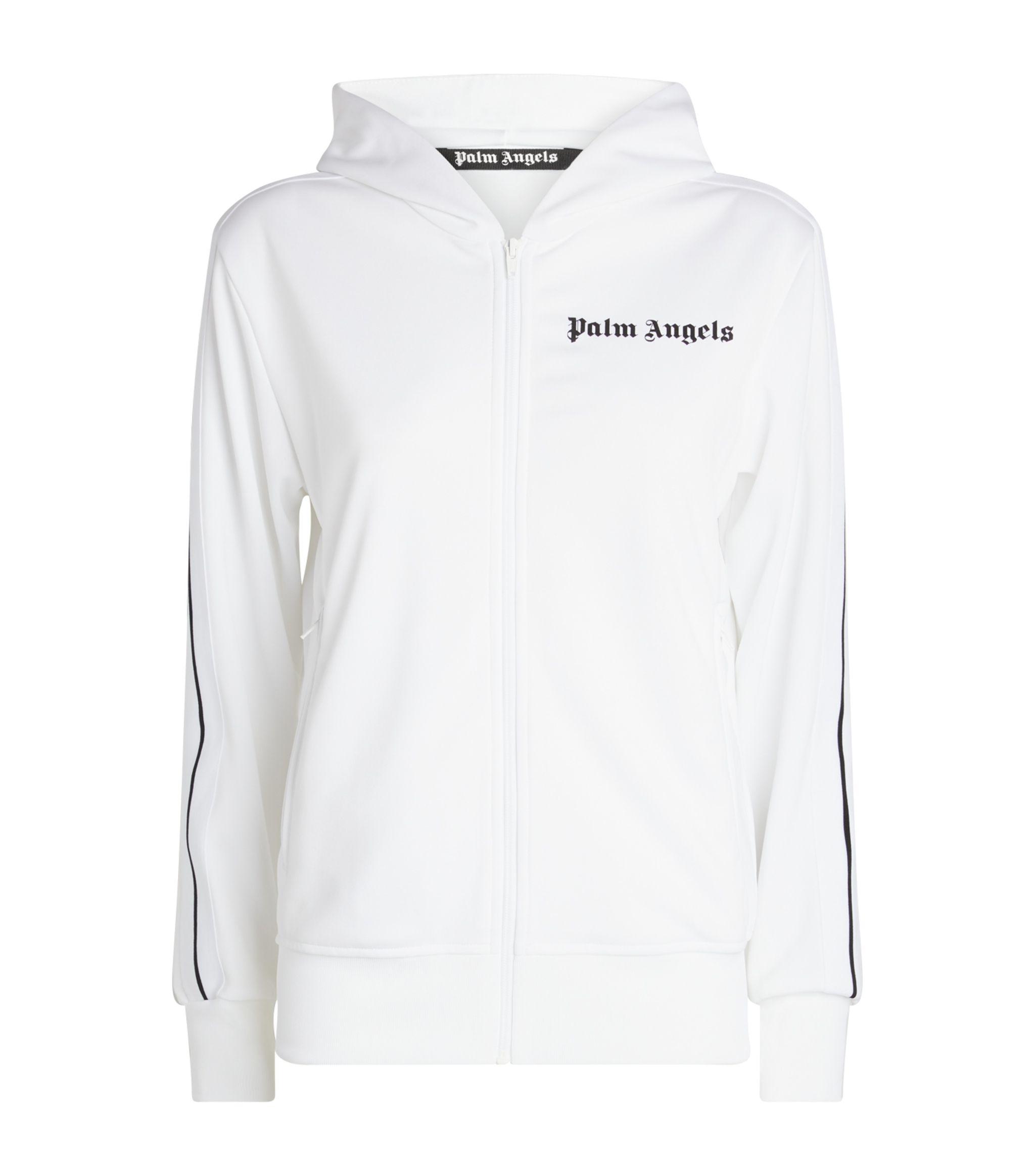 Palm Angels Synthetic Hooded Track Jacket in White Lyst