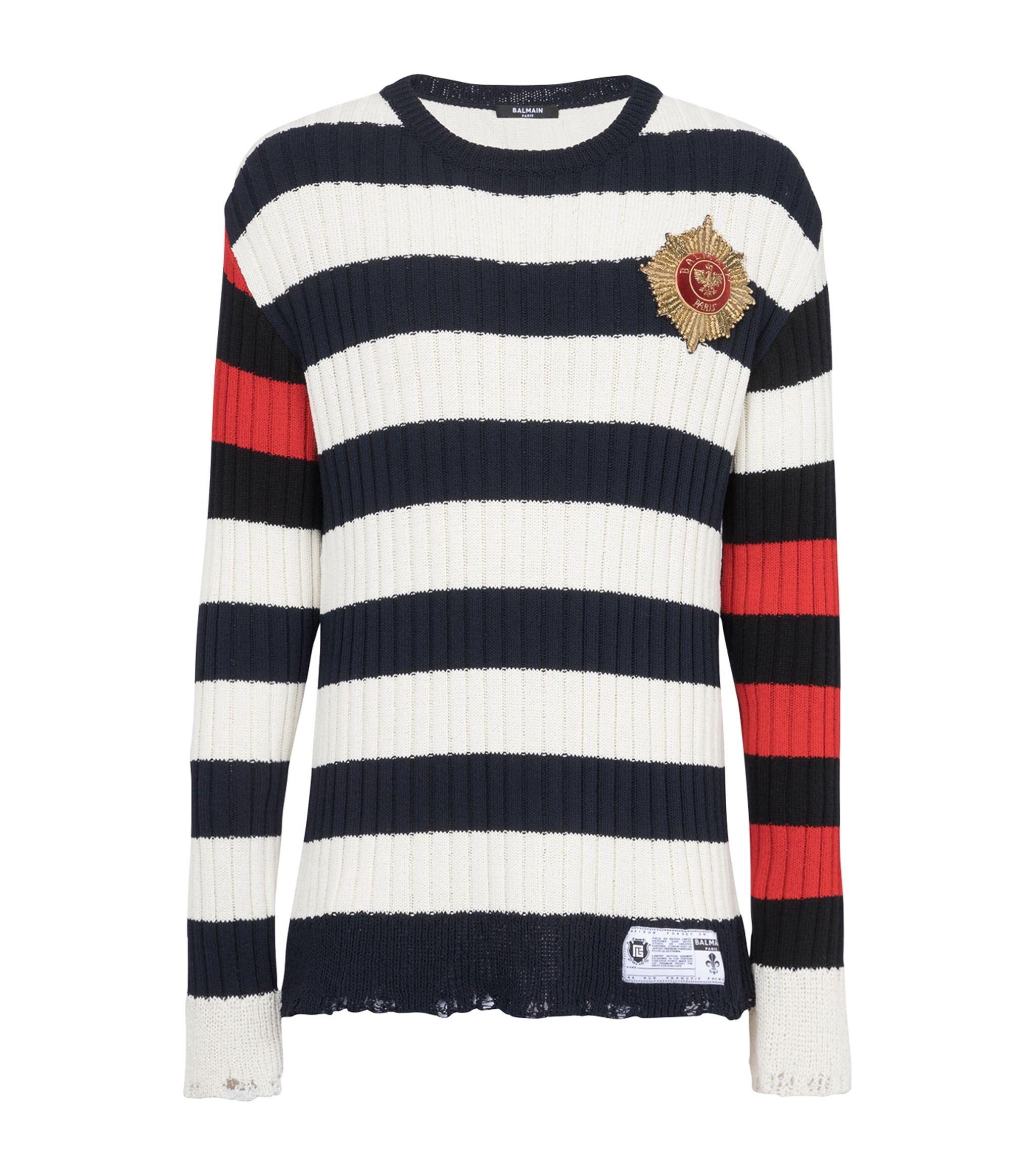 balmain striped sweater