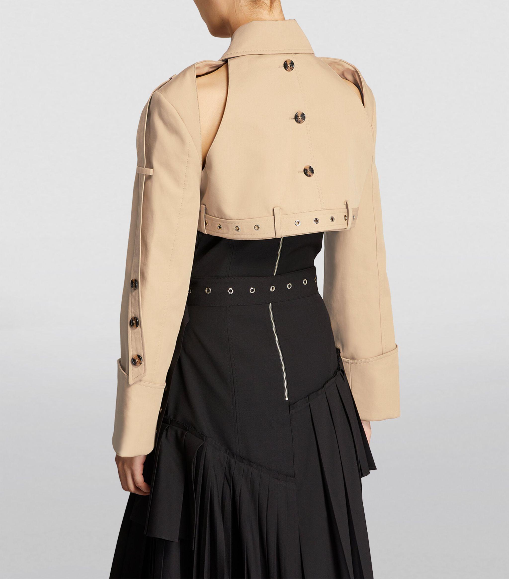 ROKH Women s Natural Cropped Trench Coat
