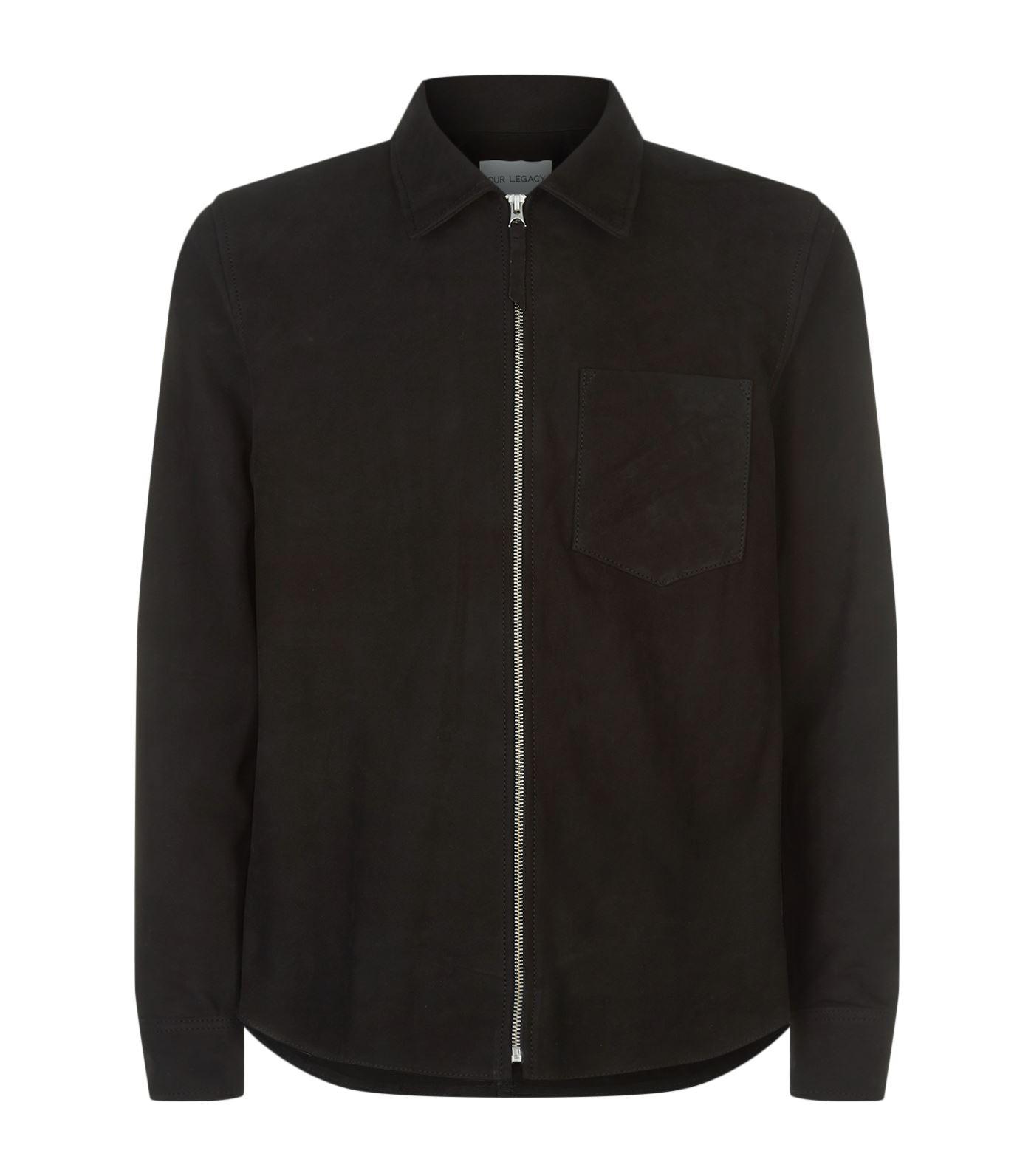 Our Legacy Suede Overshirt Jacket in Black for Men - Lyst