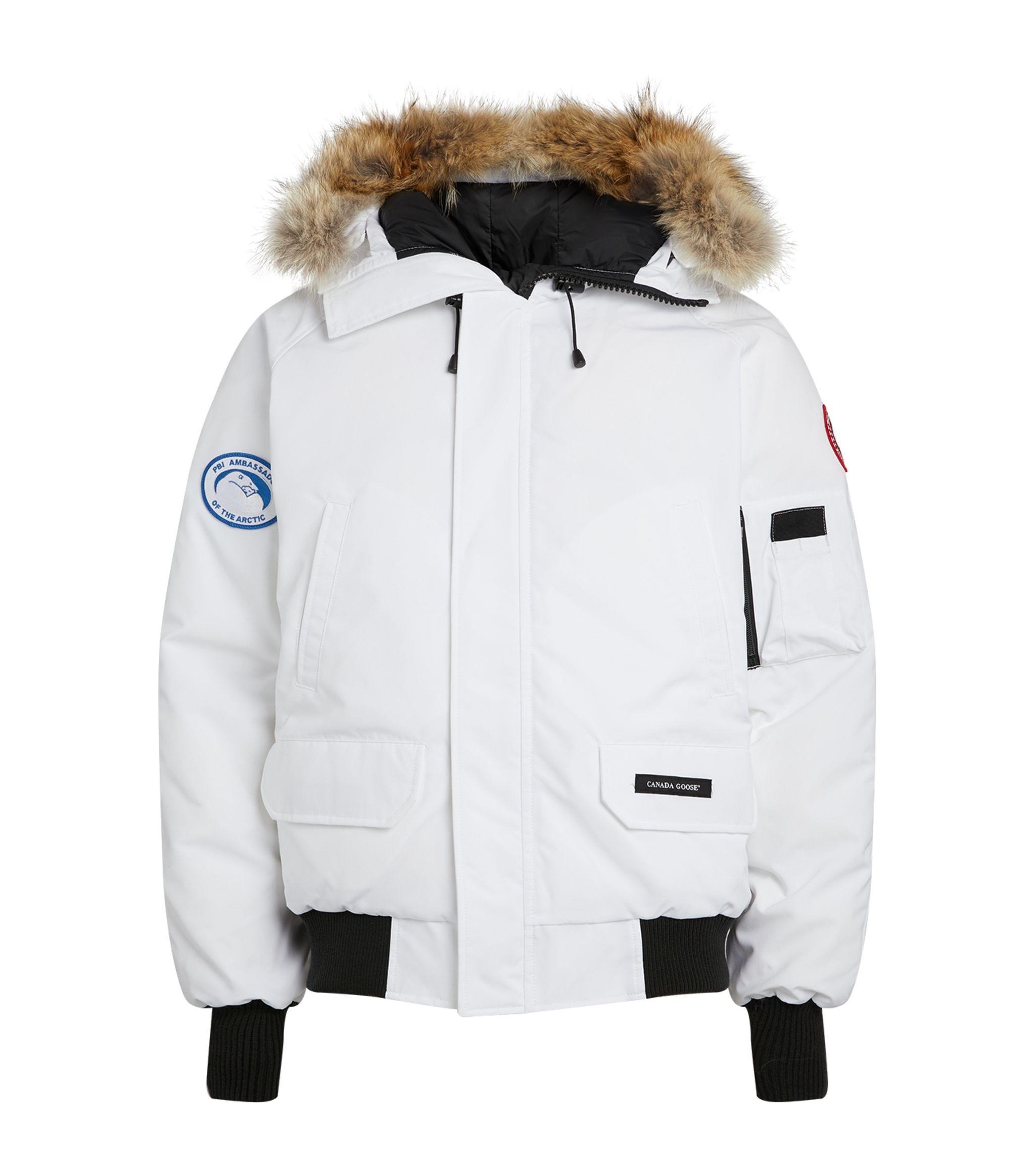 Canada Goose Goose Chilliwack Pbi White Furtrimmed Shell Coat for Men