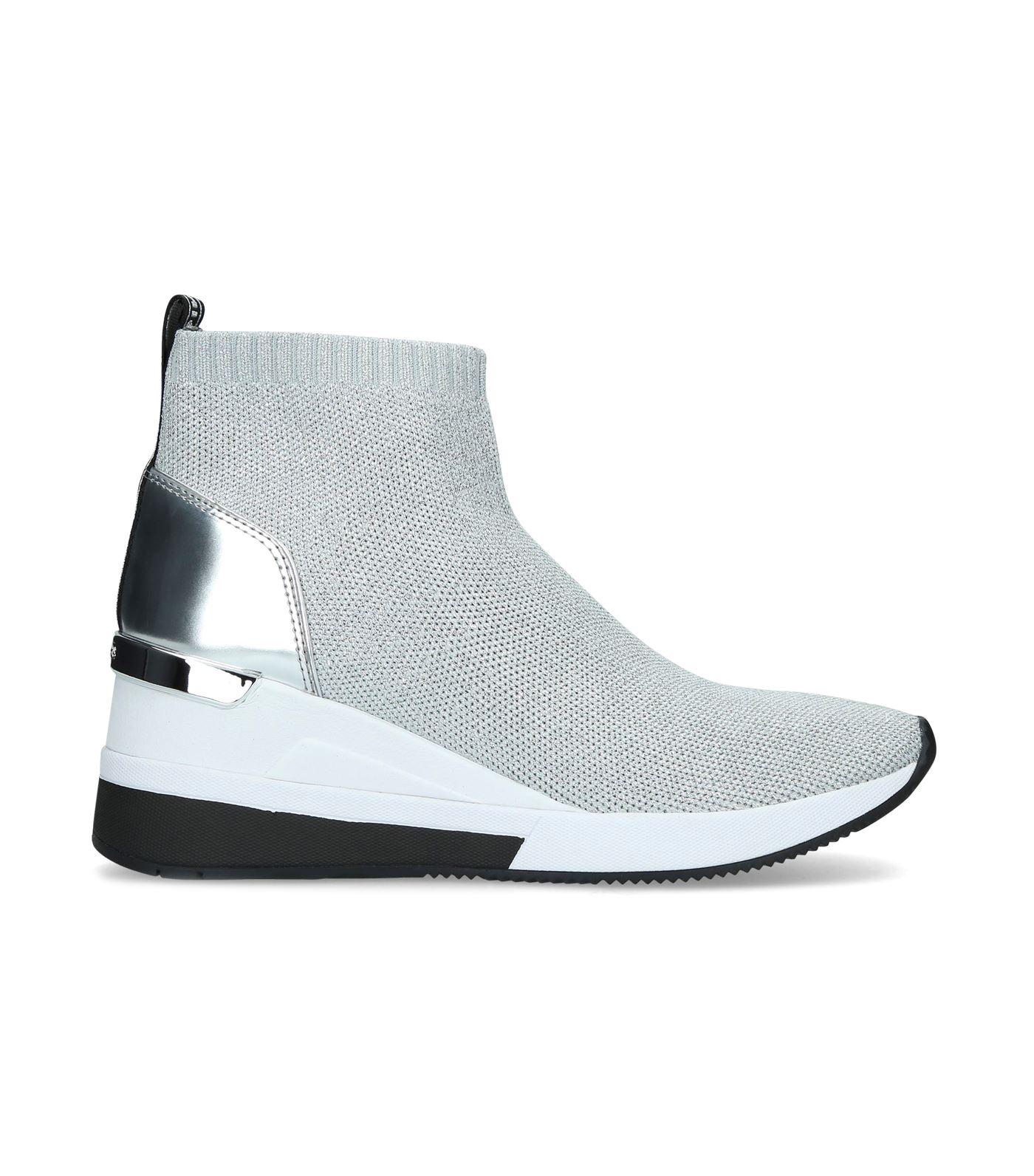 MICHAEL Michael Kors Skyler Wedge Sock Sneakers in Metallic | Lyst