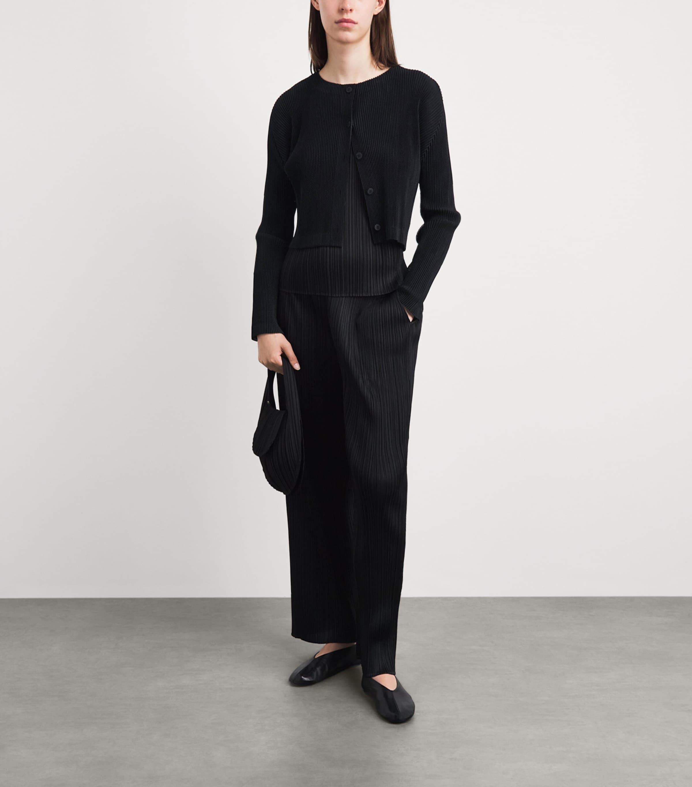 Pleats Please Issey Miyake Tatami Cardigan in Black | Lyst Canada