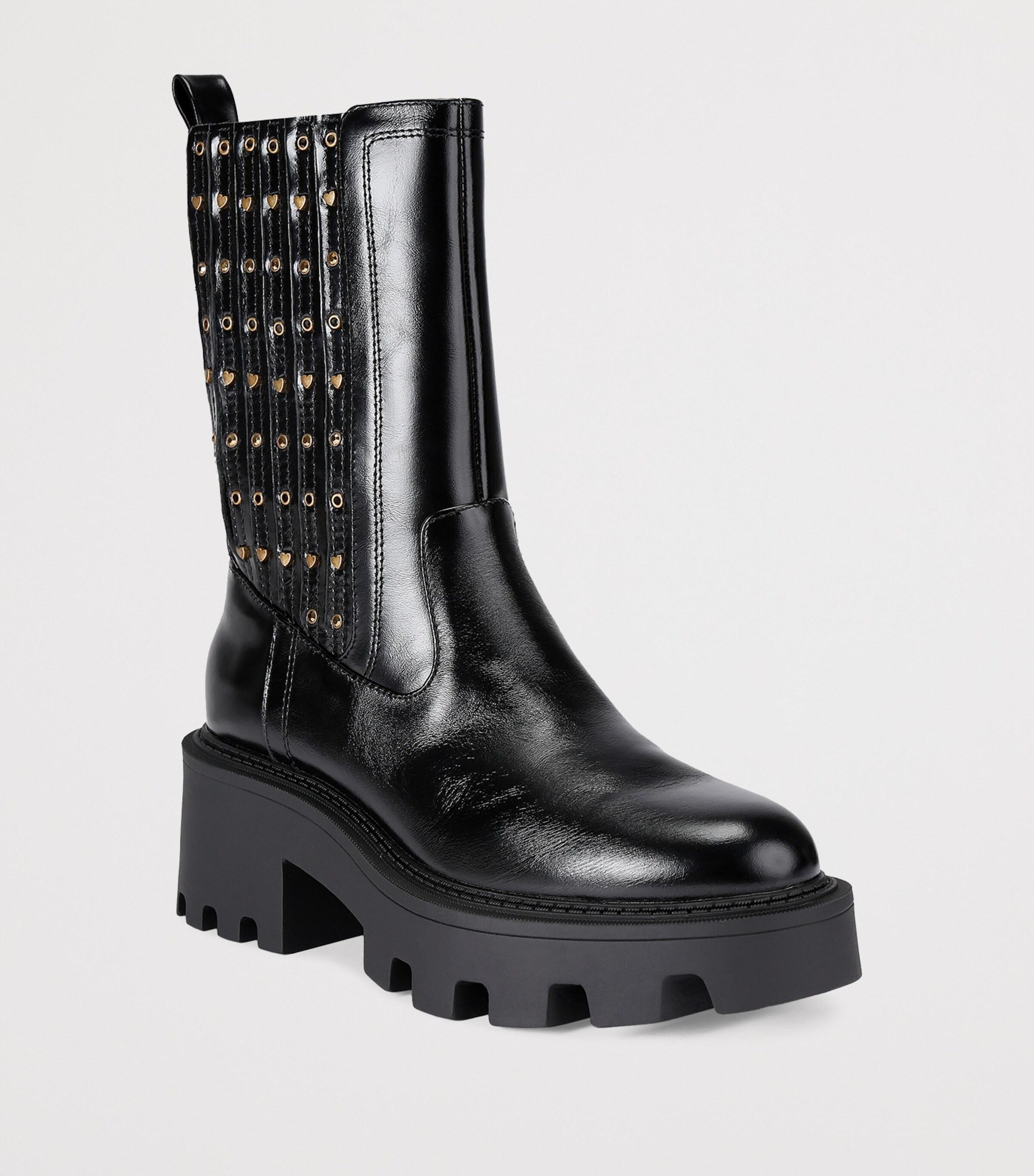 Stud Patent Wellington Boots Stuart Weitzman Tiny Studs Black