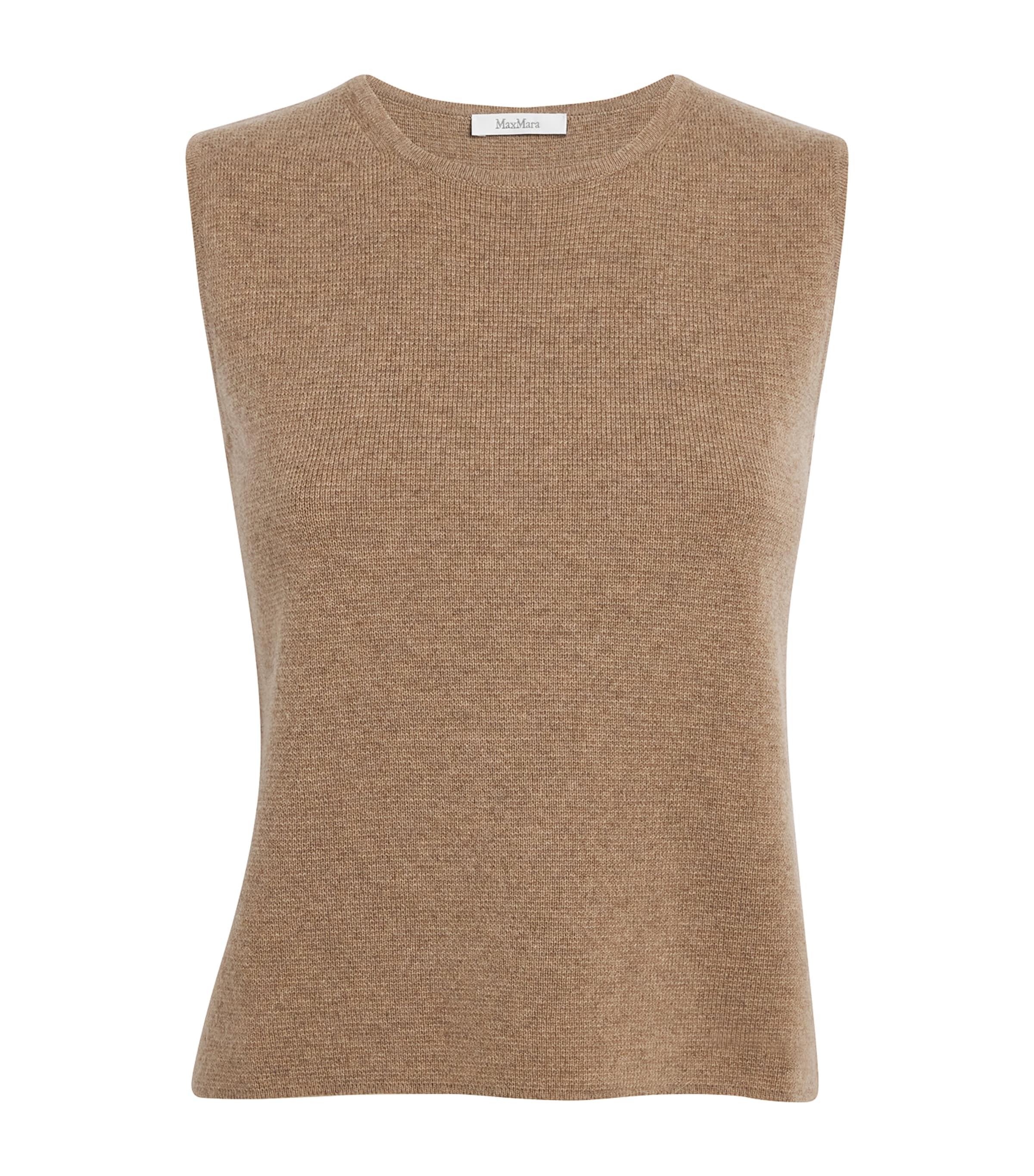 Max Mara Wool-Cashmere Sweater Vest in Brown | Lyst