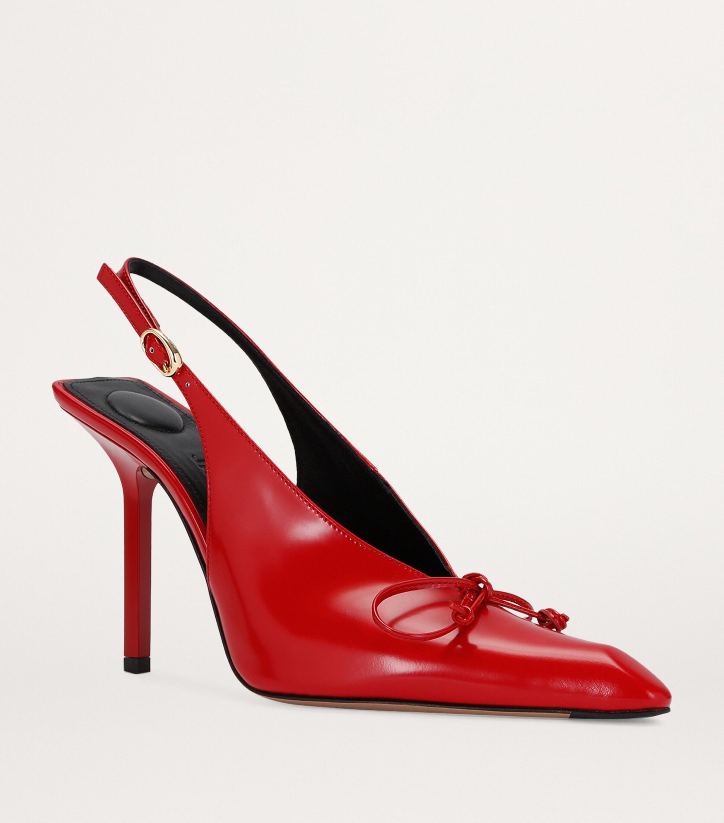 Jacquemus Leather Cubisto Slingback Heels 100 in Red | Lyst