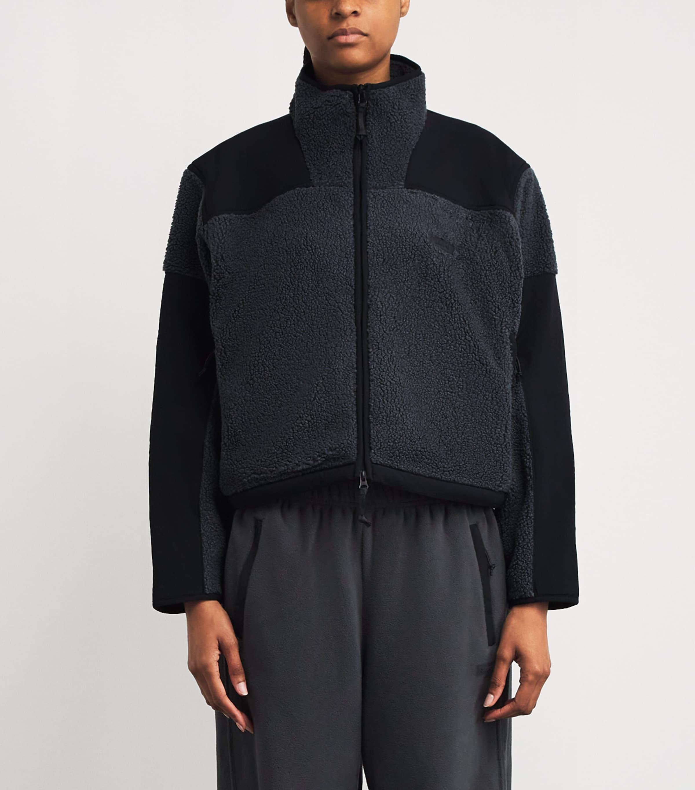 Skims Teddy Boxy Zip-Up Jacket in Black | Lyst