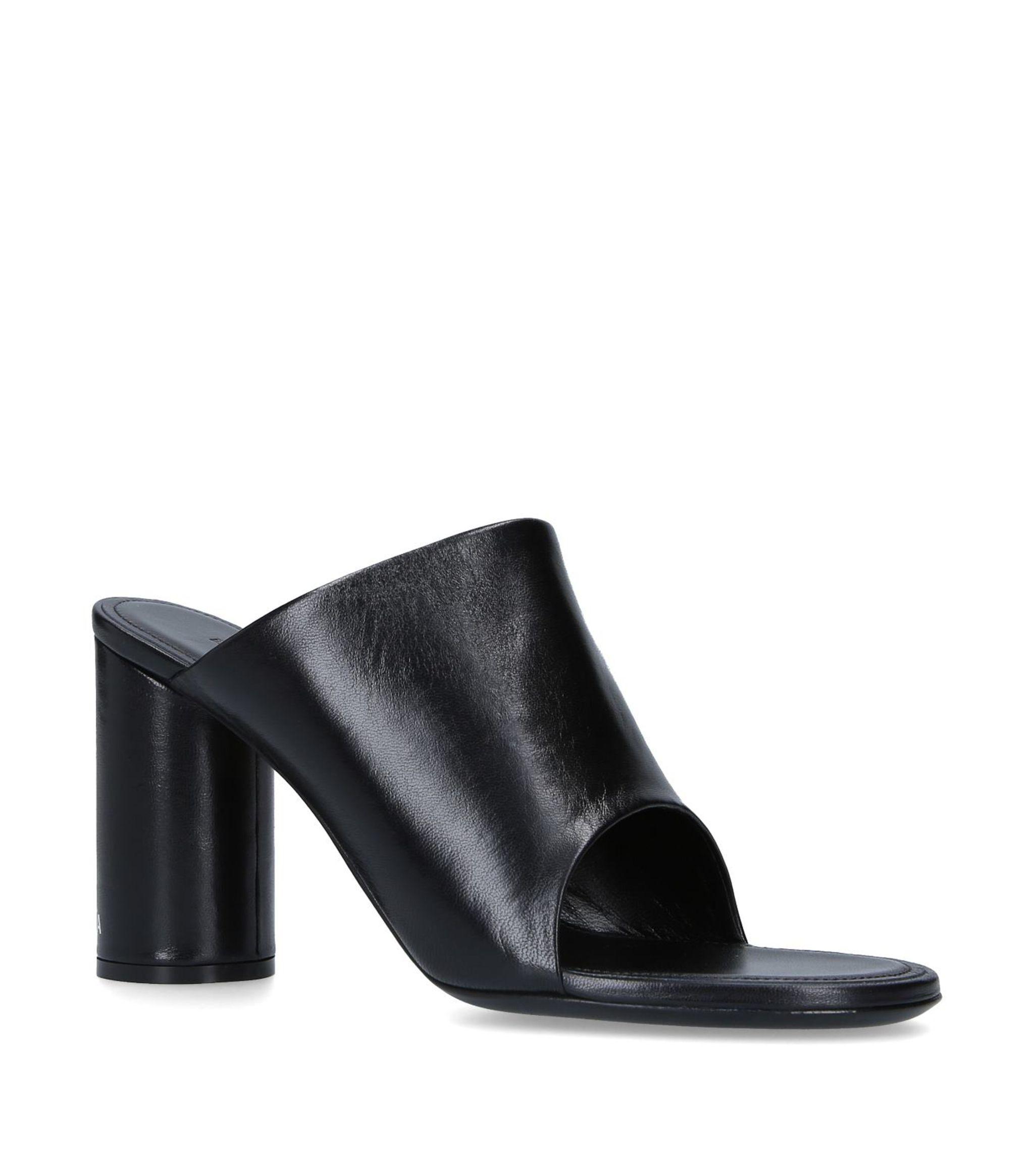 Balenciaga Leather Oval Mules 40 in Black - Save 6% - Lyst