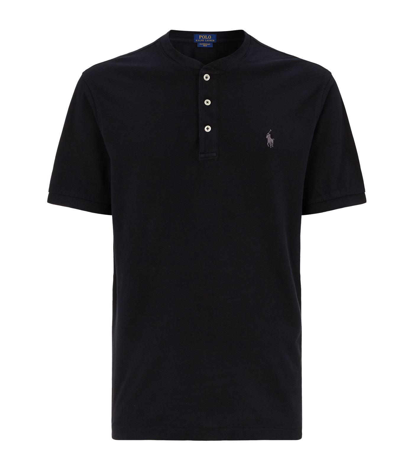 ralph lauren collarless polo