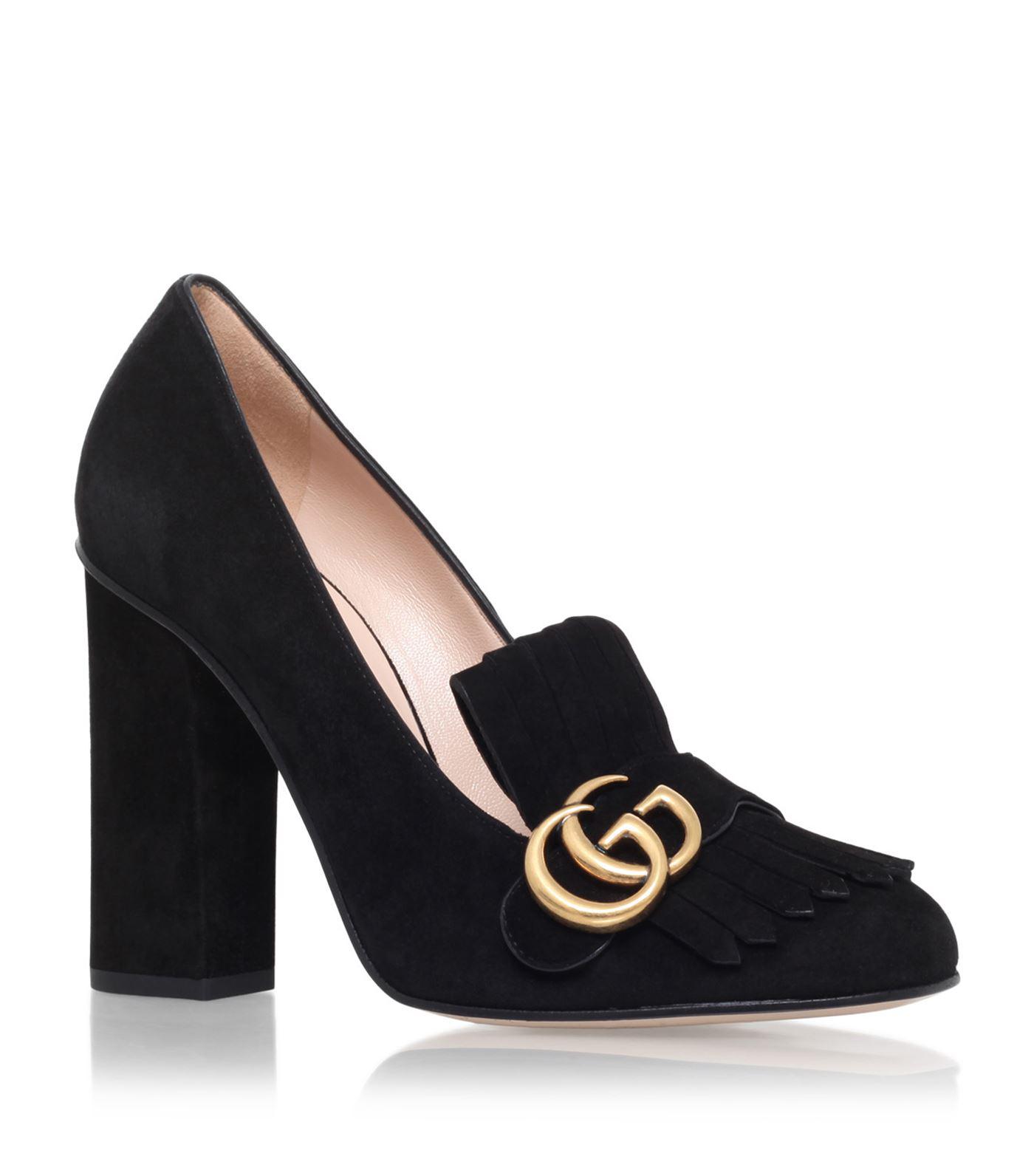 gucci marmont fringed suede loafers