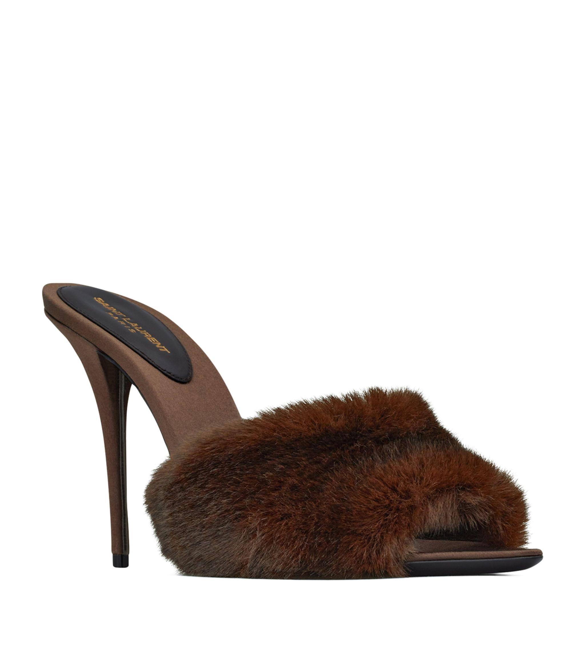 Fur heeled mules store