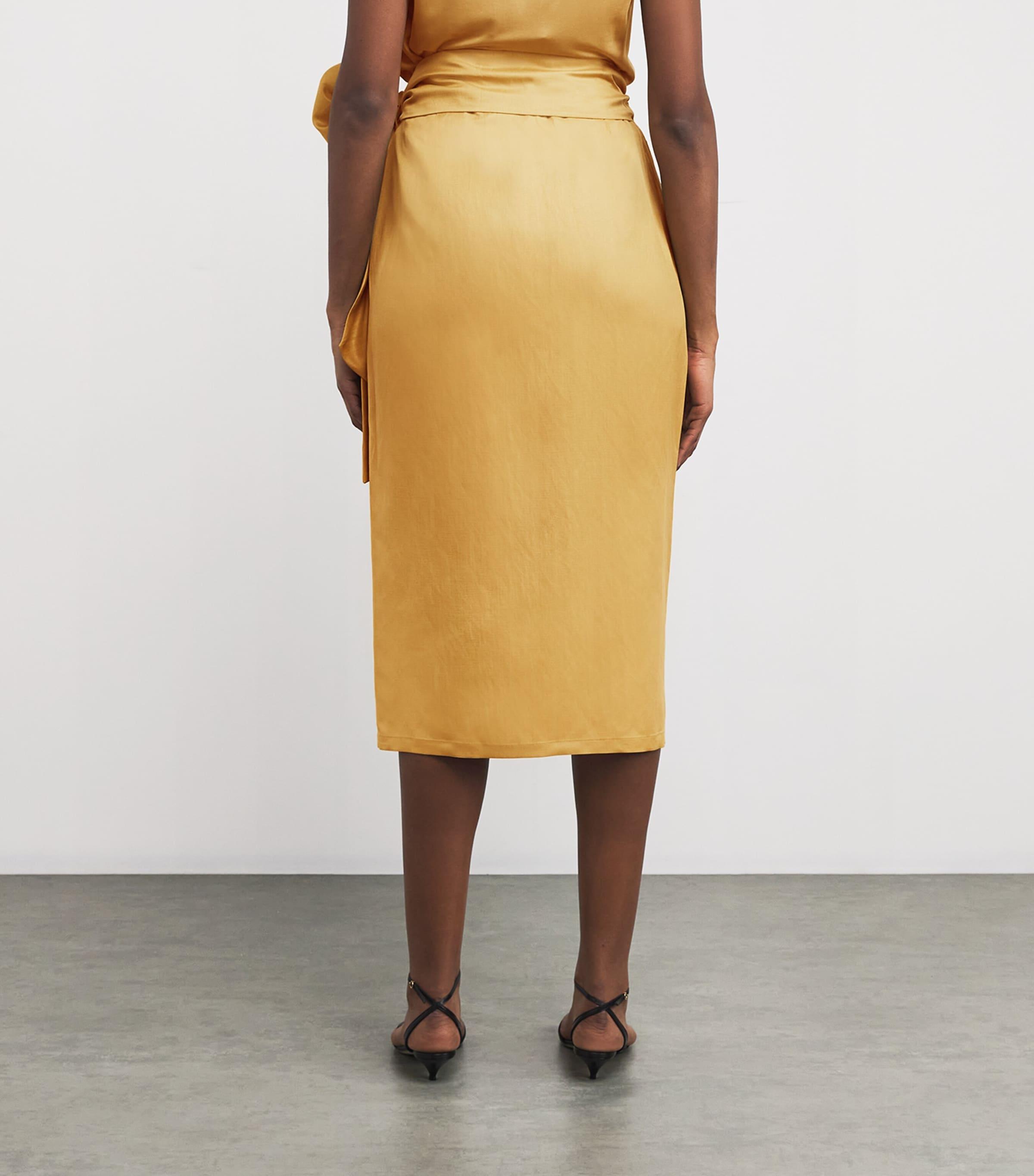 ワンピース MAX MARA Women Mid Skirts PANARO 214 010 YELLOW Silk satin hourglass dress, yellow | 