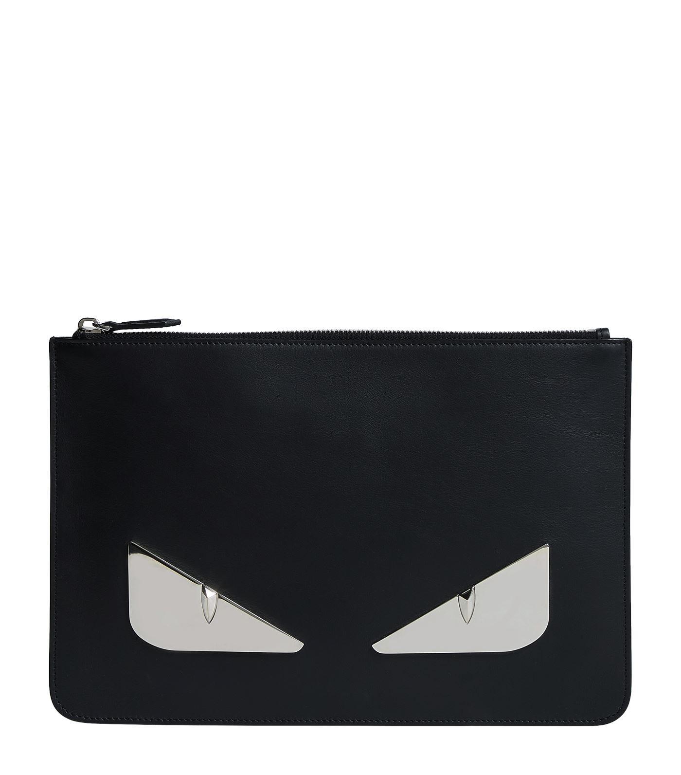 Fendi Leather Bag Bugs Pouch in Black for Men - Save 5% - Lyst