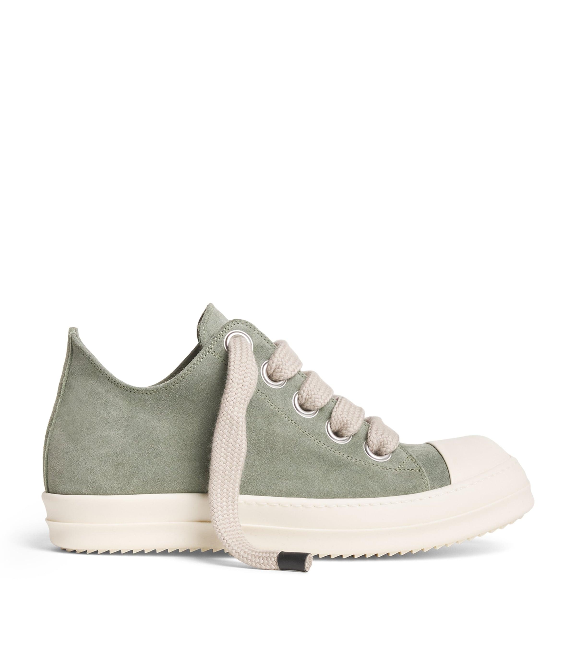 Rick Owens Suede Jumbo-Lace Low-Top Sneakers in Gray for Men | Lyst