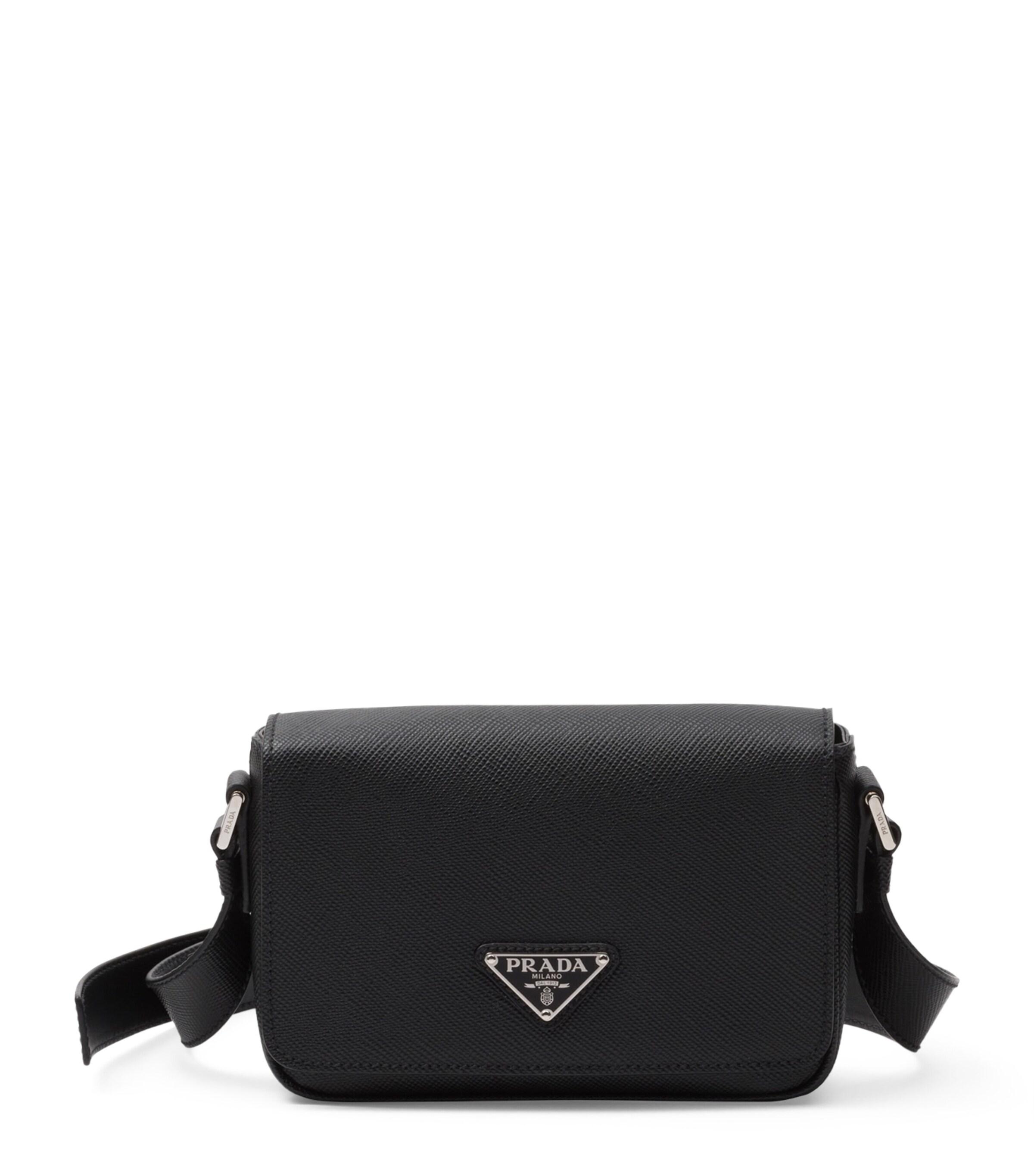 Prada Saffiano Leather Shoulder Bag in Black for Men Lyst UK