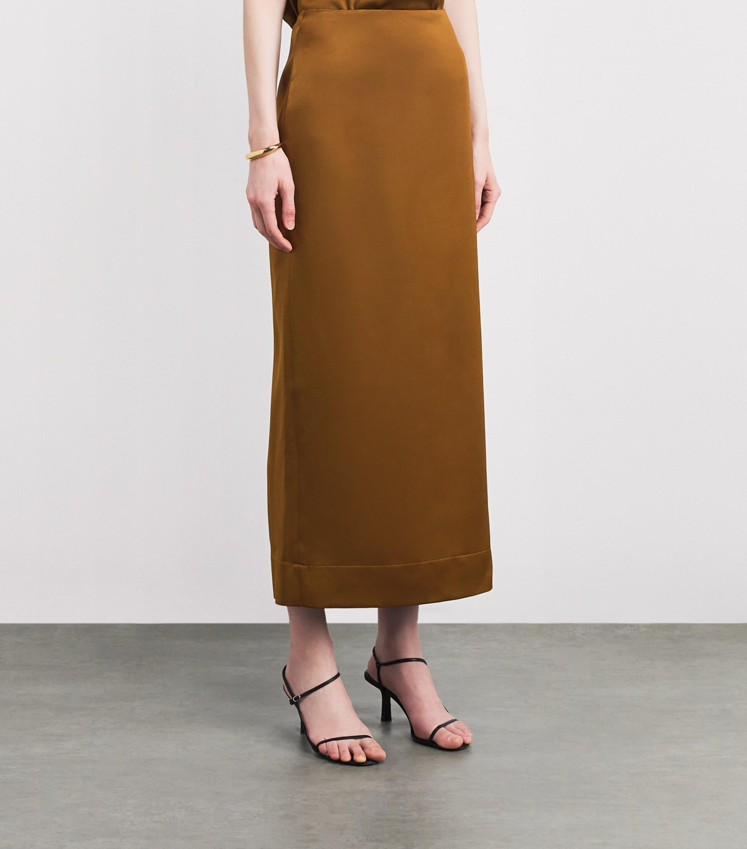 Esse Studios Satin Cartia Maxi Skirt in Brown | Lyst Canada