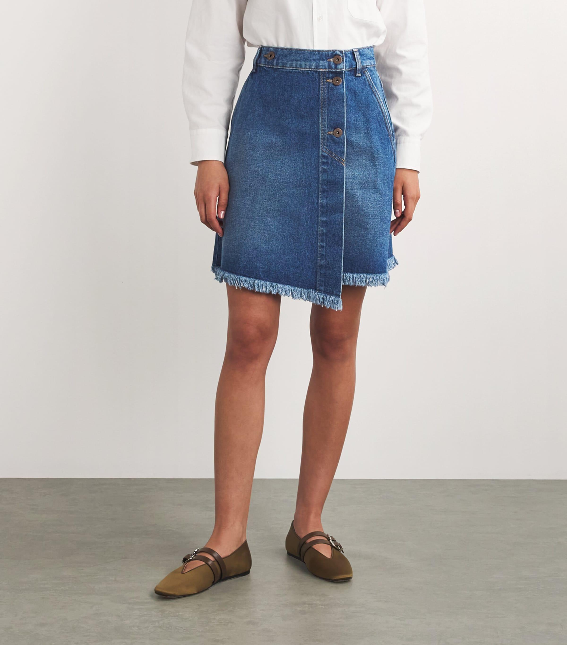 Weekend by Maxmara Denim Wrap Mini Skirt in Blue Lyst