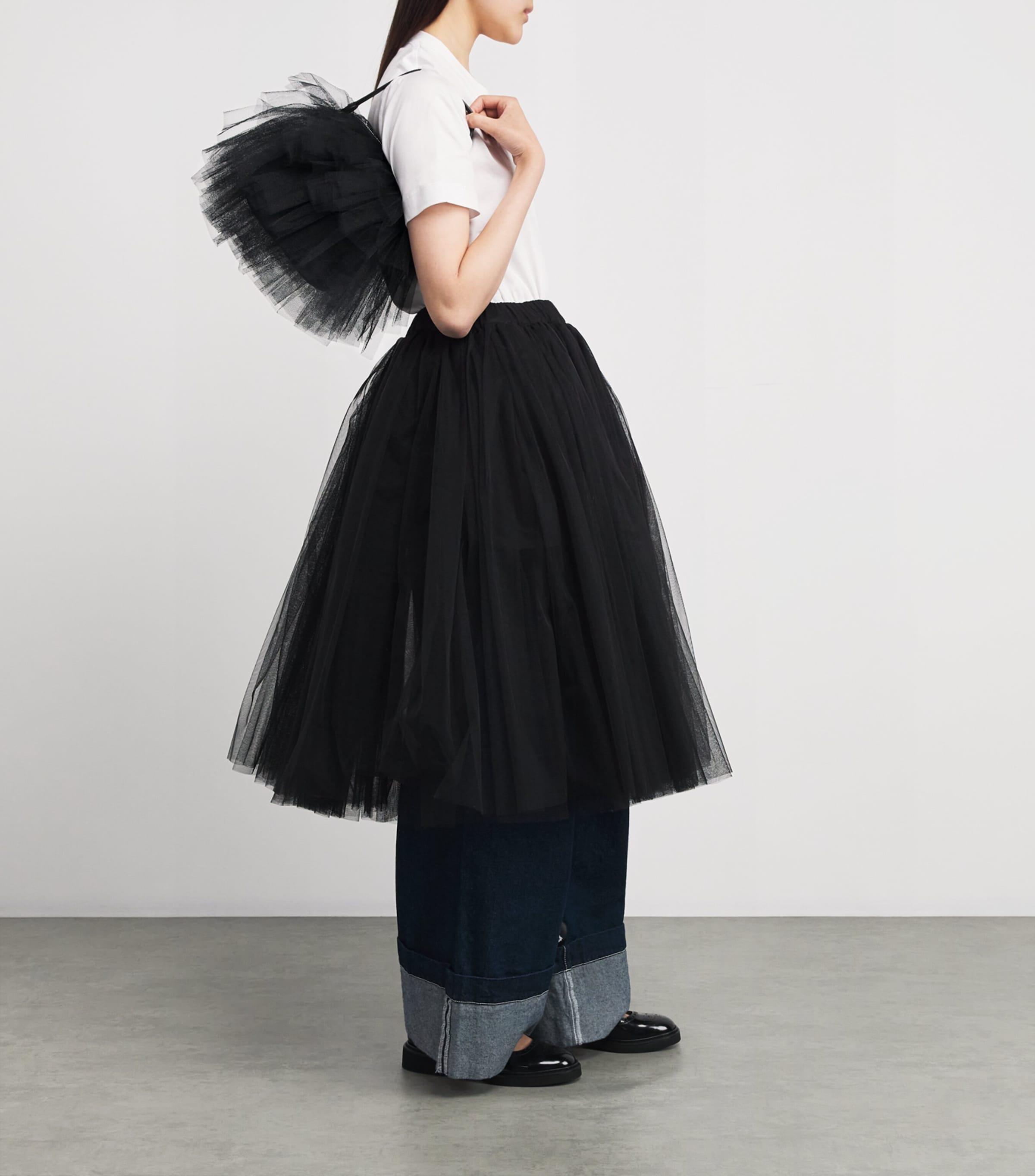 【関税込み】Simone Rocha ブラック ミニ Frilly Tutu バッグ Simone Rocha Mini Frilly Tutu Bag in Black Curated at Jake